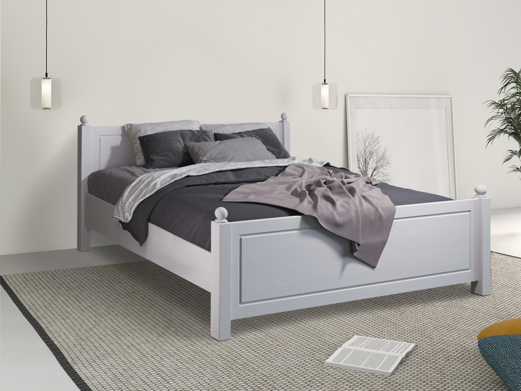 Home affaire Massivholzbett »Mila, hohe Belastbarkeit Jugendbett,! FSC® zertifiziertes Massivholz«, (Breite/Belastbarkeit 180cm/220 KG, 140cm/180 KG, 90cm/=120 KG), aus massiver Kiefer, inklusive Lattenrost