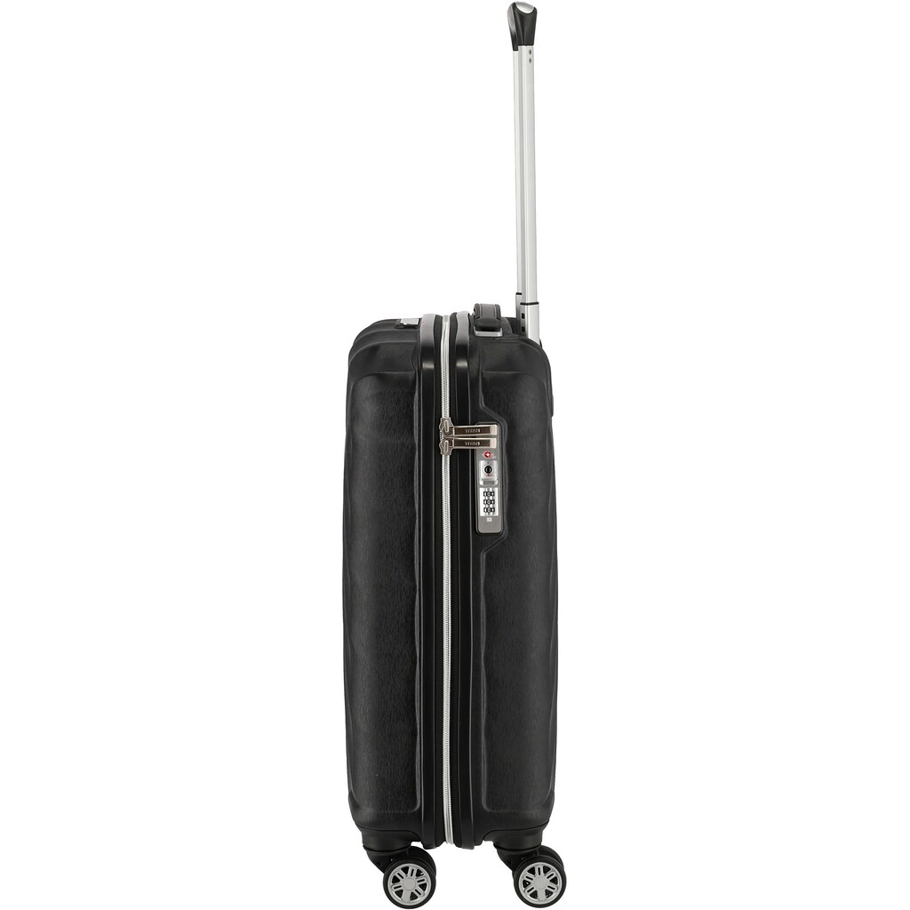 TITAN® Hartschalen-Trolley »Shooting Star, 55 cm, Black/Silver«, 4 Rollen