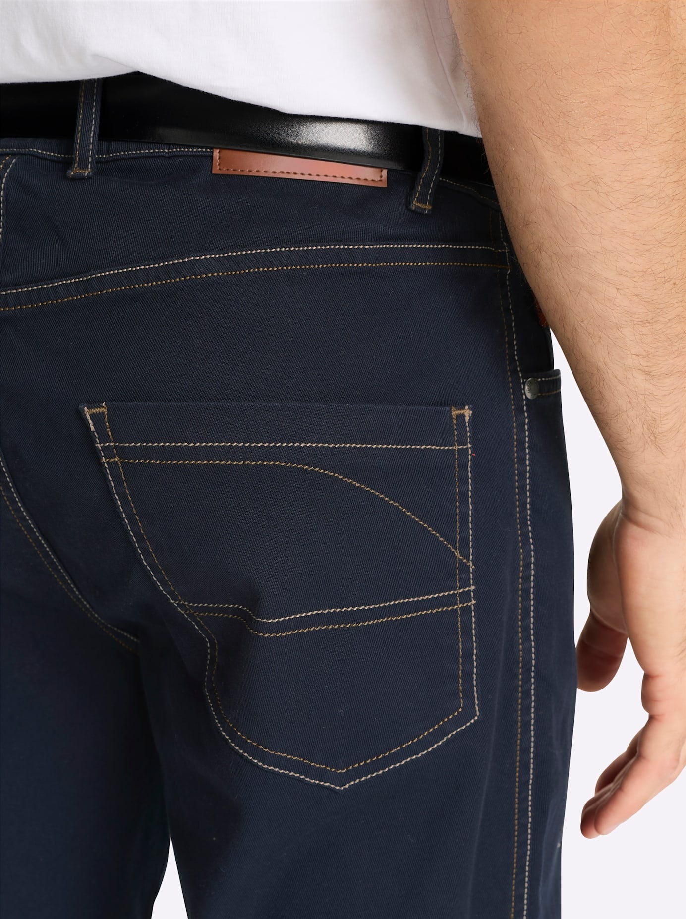 5-Pocket-Hose CLASSIC, Herren, Gr. 31, Unterbauchgrößen, marine, 97% Baumwolle, 3% Elasthan, unifarben, Hosen 5-Pocket-Hose 3