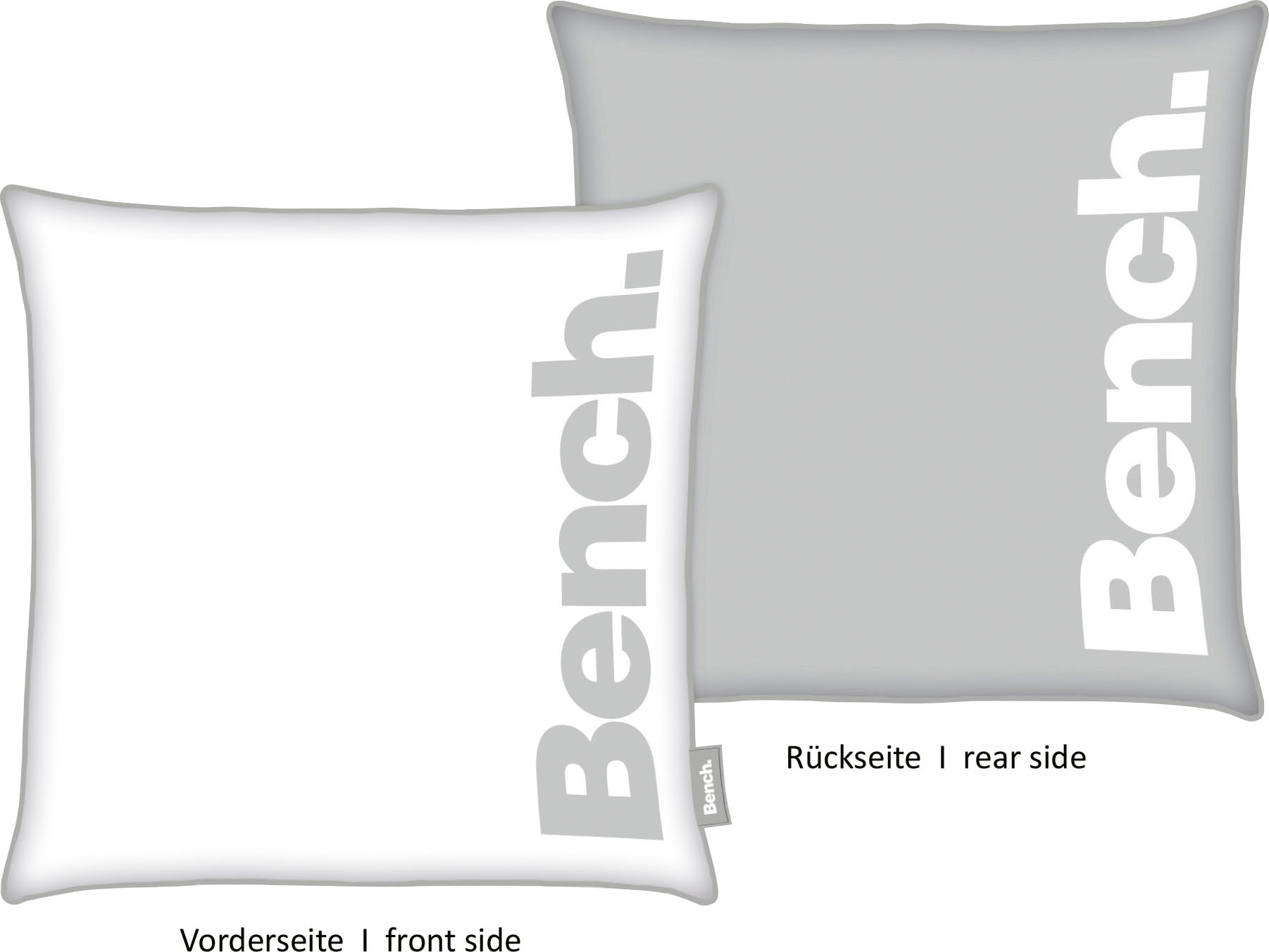 Bench. Dekokissen "Bench" Kissenhülle mit Wendemotiv und Rundum-Paspel
