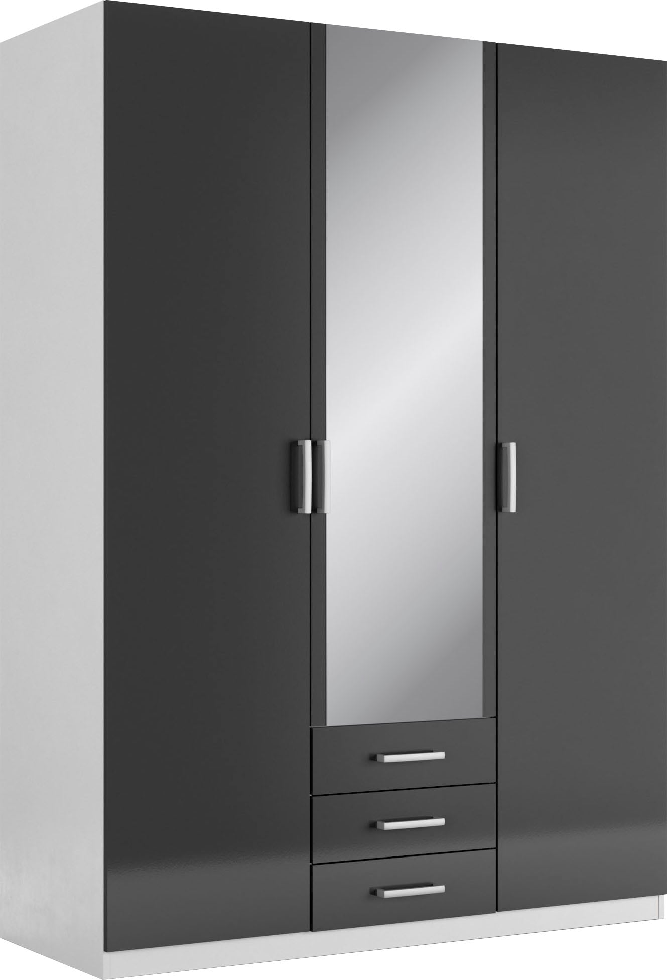 priess Kleiderschrank "Amsterdam, viel Stauraum durch viele Schubkästen, Spiegeltüren" Optional mit LED-Beleuchtung, Made in Germany
