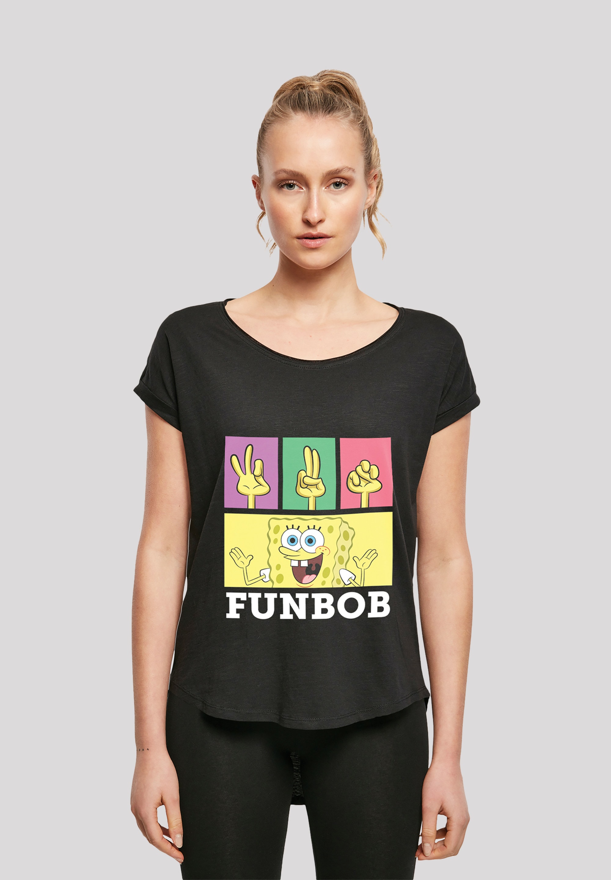 T-Shirt »Spongebob Schwammkopf FUNBOB«, Damen,Premium Merch,Lang,Longshirt,Bedruckt