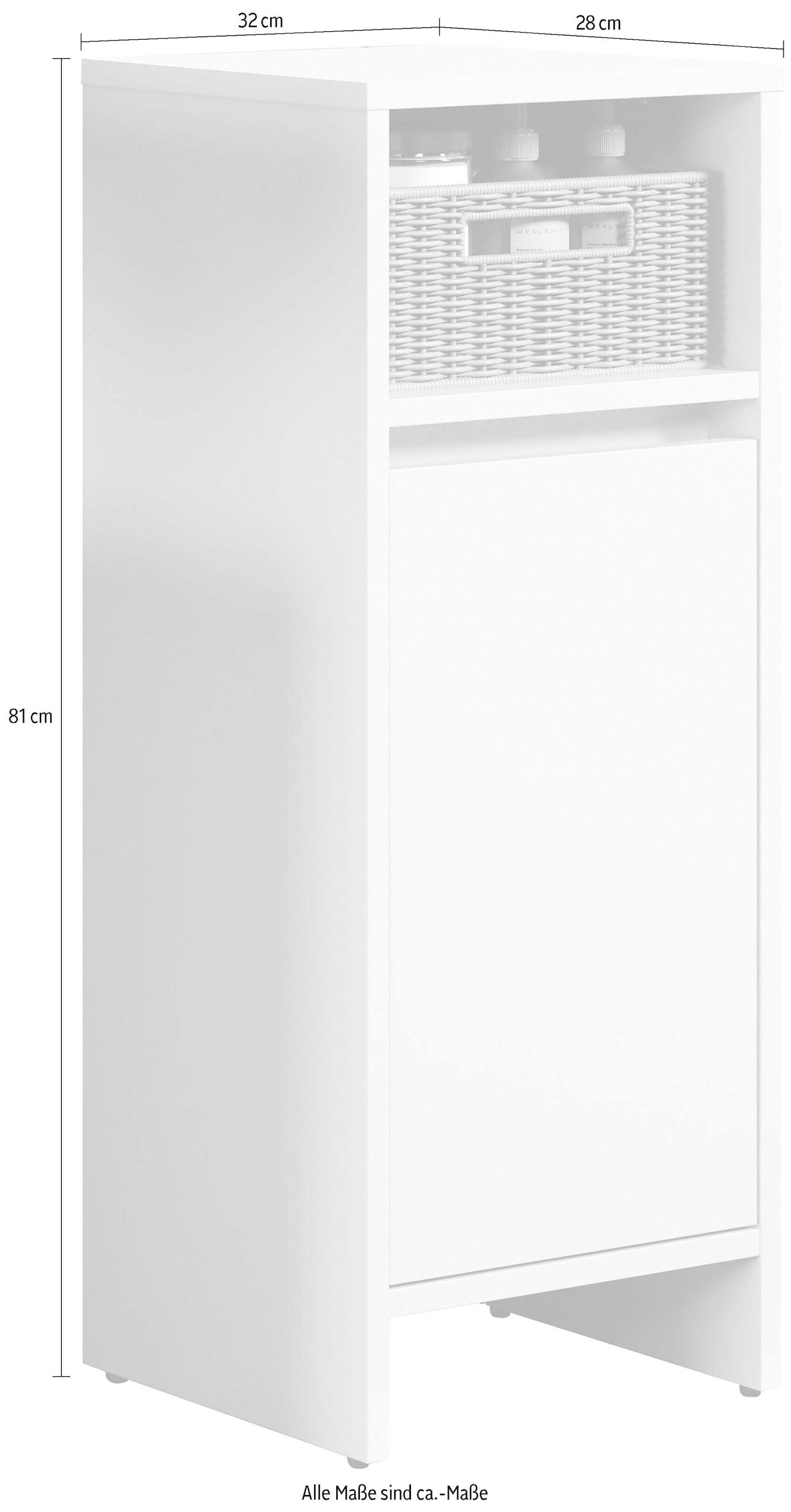 INOSIGN Midischrank »Banta«, (1 St.), Badkommode mit 2-farbiger Blende in weiß/grau - Flexible Türmontage