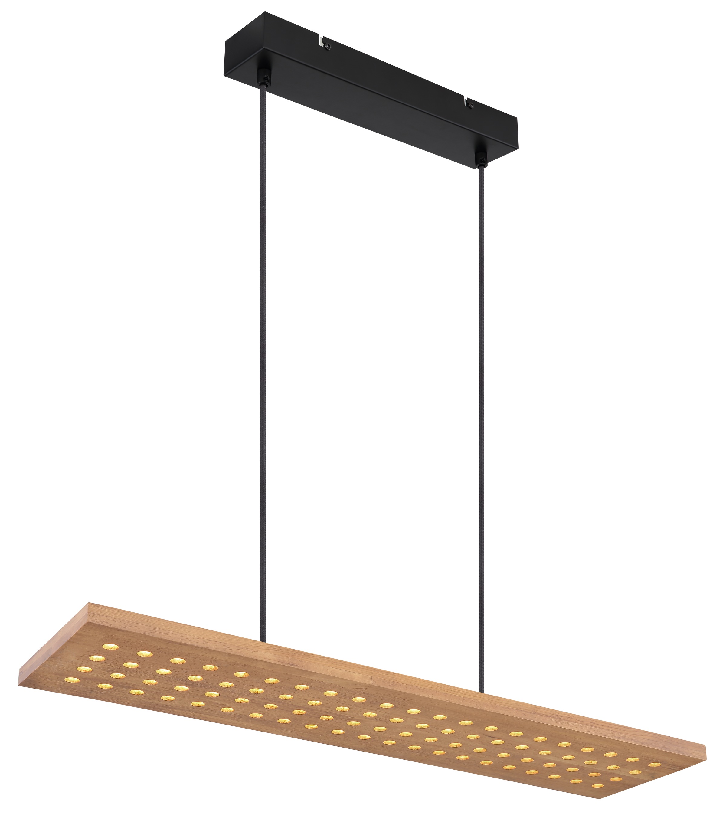 GLOBO LIGHTING Hängeleuchte »DOLORES« LED-Modul 1 Stk. Warmweiß Höhenverstellbare Hängeleuchte schwarz matt mit Holzoptik dunkel