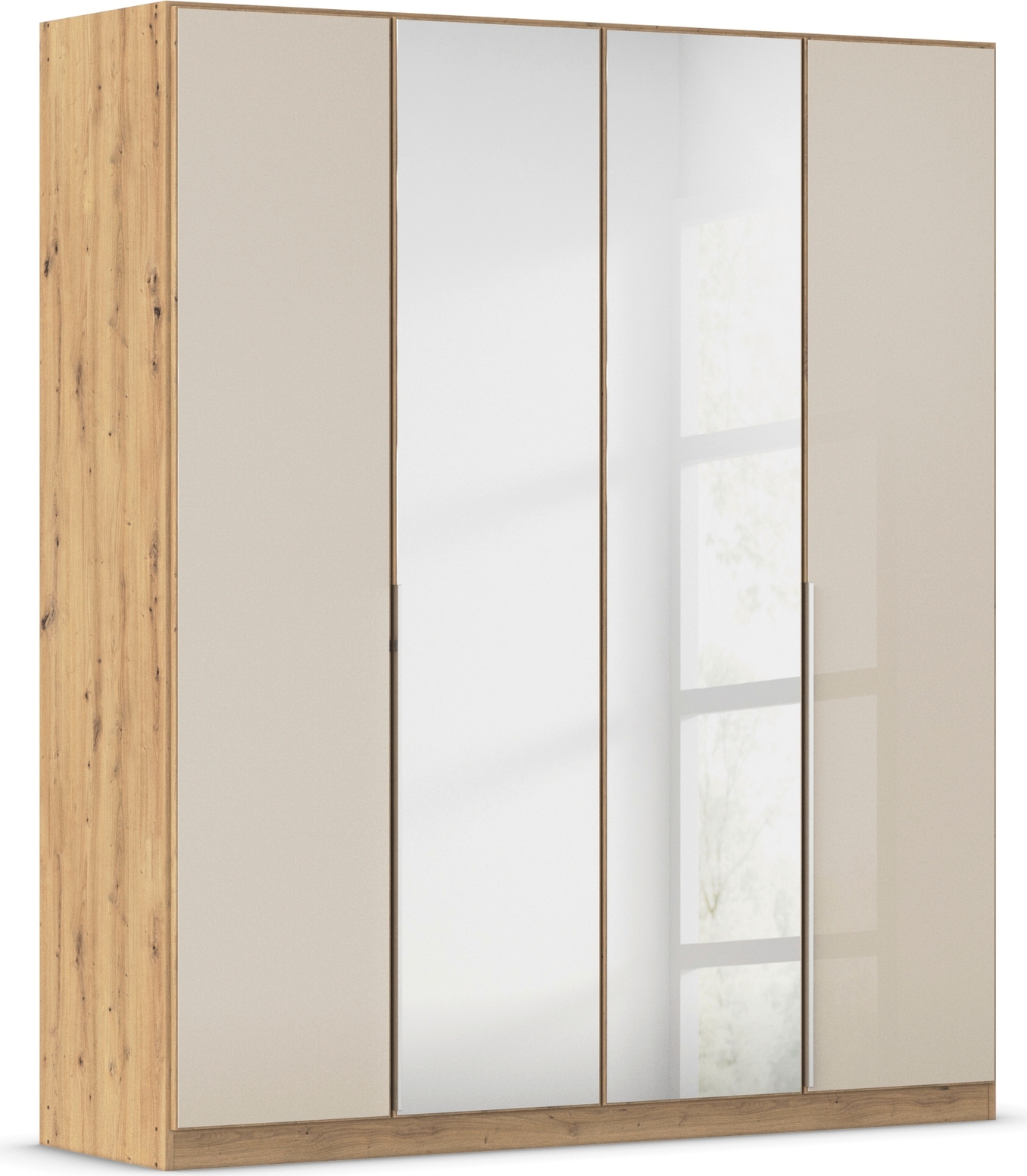 OTTO home Drehtürenschrank "Kleiderschrank Schrank Garderobe AGORDO mit Glasfront und Spiegel" in zwei Griff-Farben, Breiten 91-405 cm, durchdachte Innenausstattung, in 8 Breiten und 2 Höhen MADE IN GERMANY