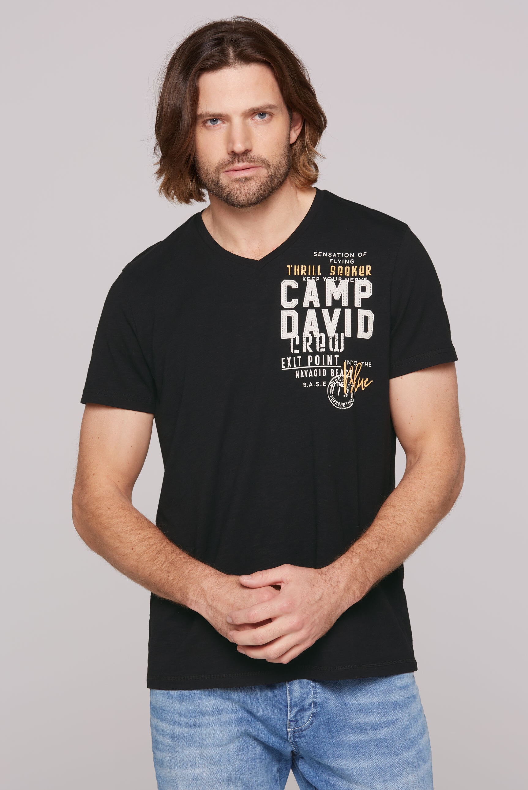 CAMP DAVID V-Shirt, mit maskulinem V-Ausschnitt günstig online kaufen