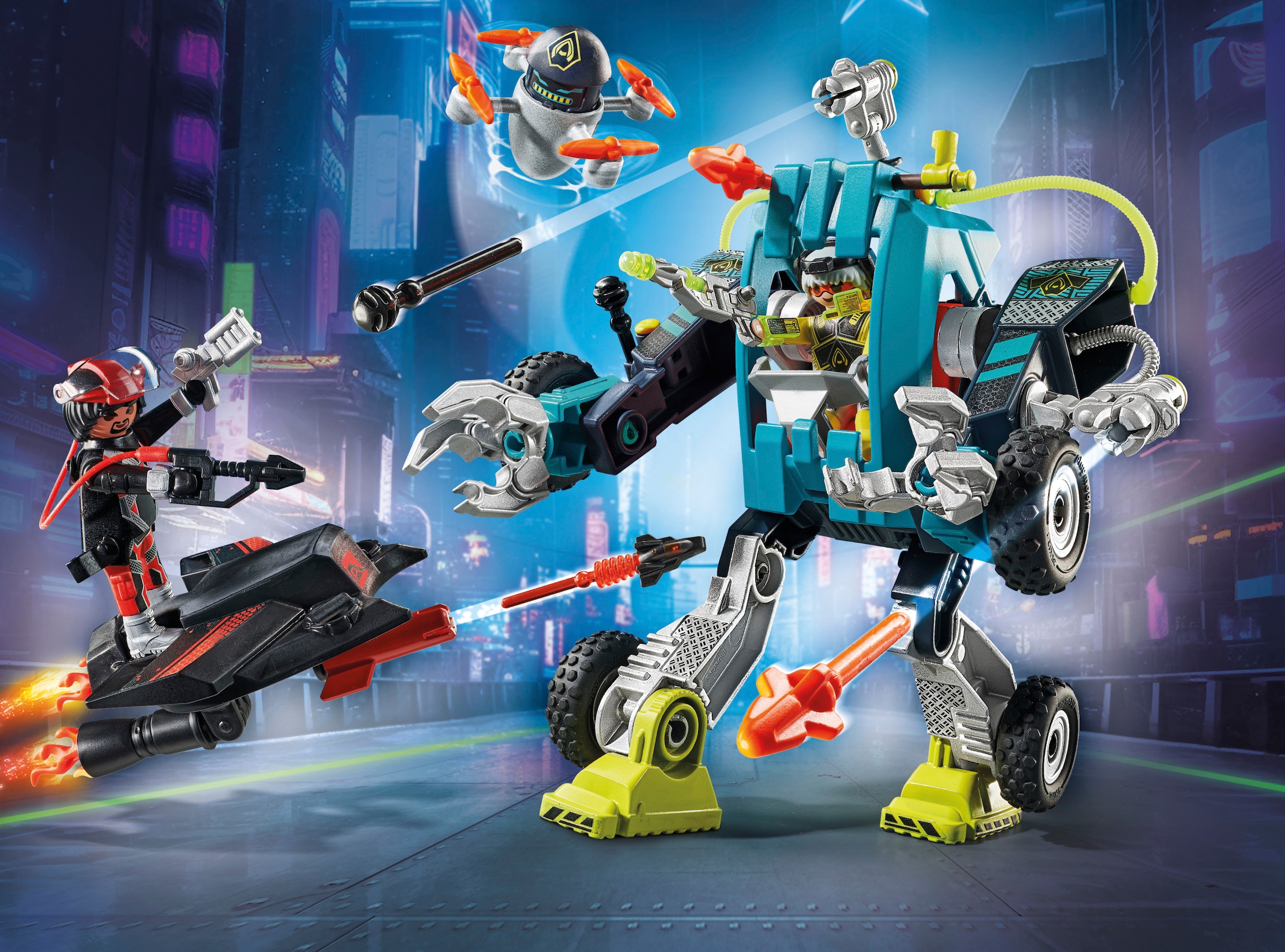 Playmobil® Konstruktions-Spielset »Roboter vs. Fluggleiter (71578), myLife«, (96 St.), Made in Europe
