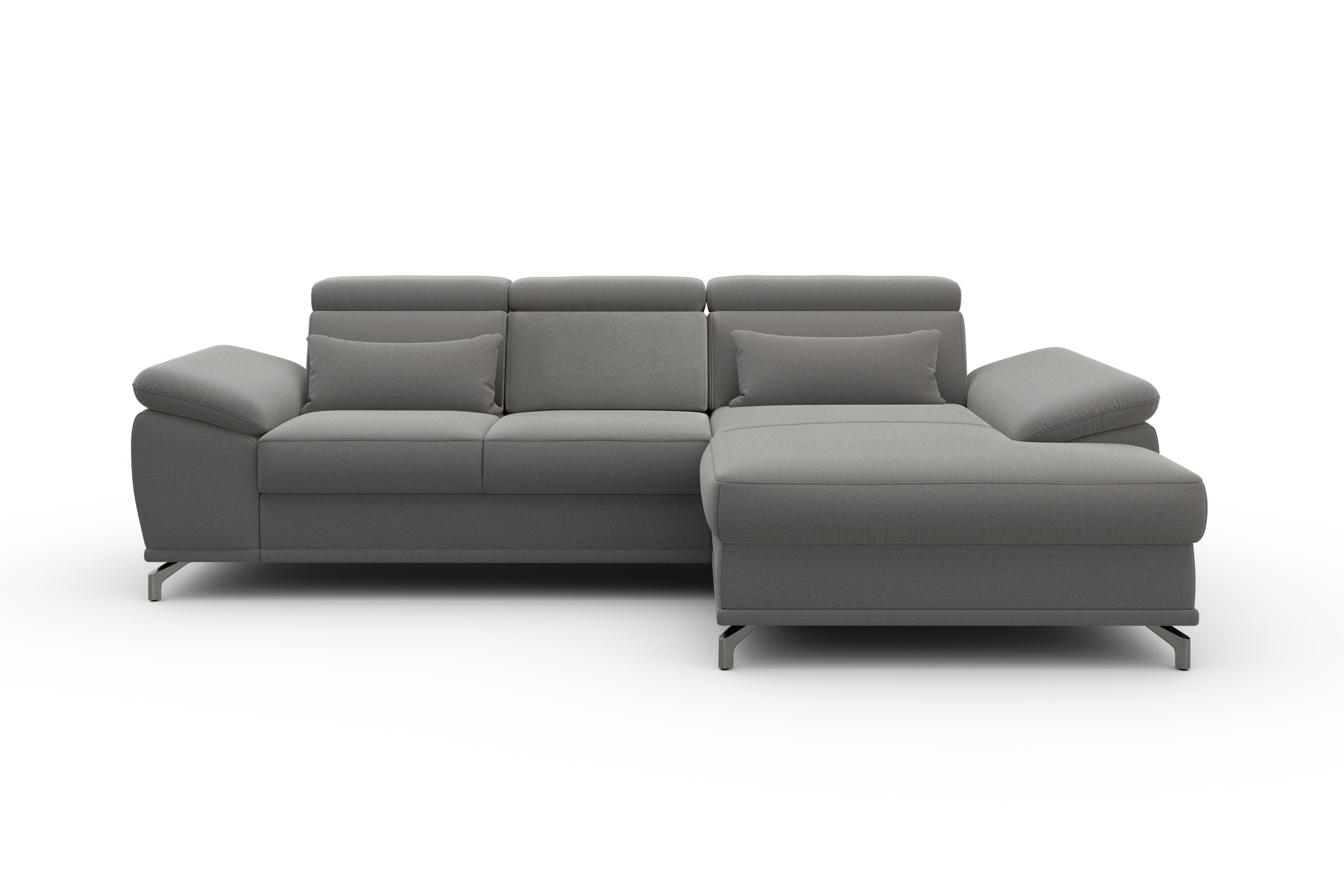 sit&more Ecksofa »Cabrio L-Form, mit Sitztiefenverstellung, Arm- und Kopfteilverstellung«, 2 Nierenkissen, Federkern, optional Bettfunktion und Stauraum