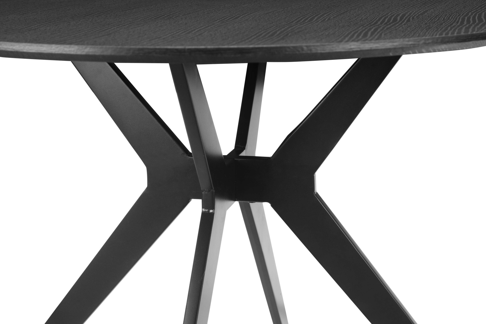 Esstisch OTTO HOME "La Roche", schwarz (schwarz, schwarz, schwarz), B:110cm H:75cm T:110cm, Holz Metall, Tische, Esstisch, Gestell aus Metall, fühlbare Struktur, Höhe 75 cm 3