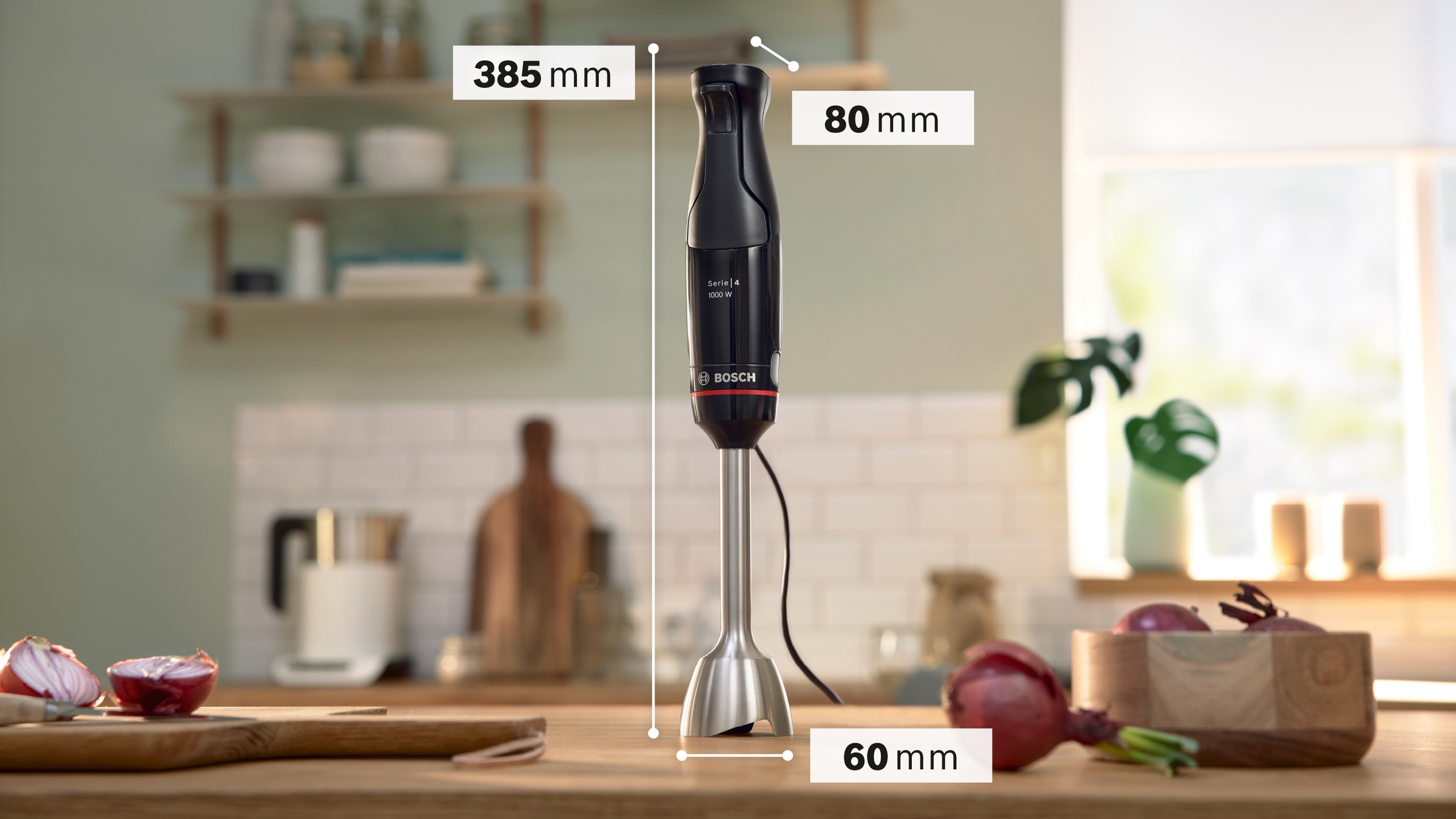 BOSCH Stabmixer »ErgoMaster Serie 4 MSM4B6V2, Vakuum-Pumpe & -beutel, Vakuum-Glasbox«, 1000 W, Edelstahl-Klingen, verschleißfreie Keramik-Kupplung, Einschaltsperre