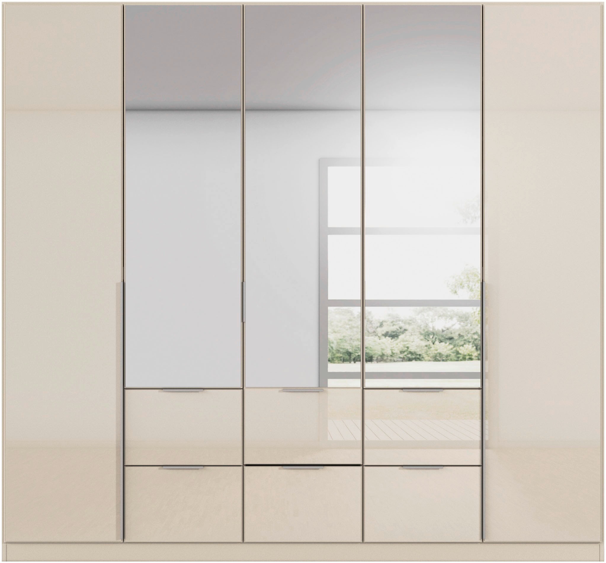 rauch Drehtürenschrank »Kleiderschrank Kleiderschränke Schrank Garderobe AGORDO mit Glasfront«, mit Außenschubkästen, in 6 Breiten und 2 Höhen MADE IN GERMANY