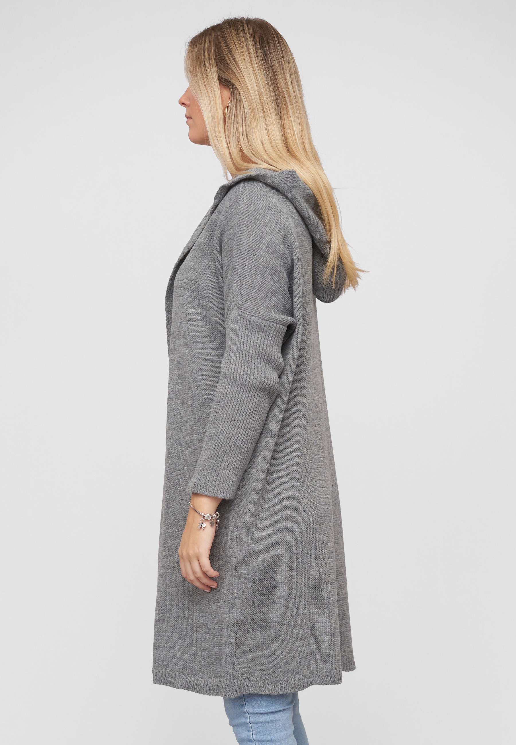 CLOUD 5IVE Strickjacke »CLOUD 5IVE Longform knit cardigan with hood« 1