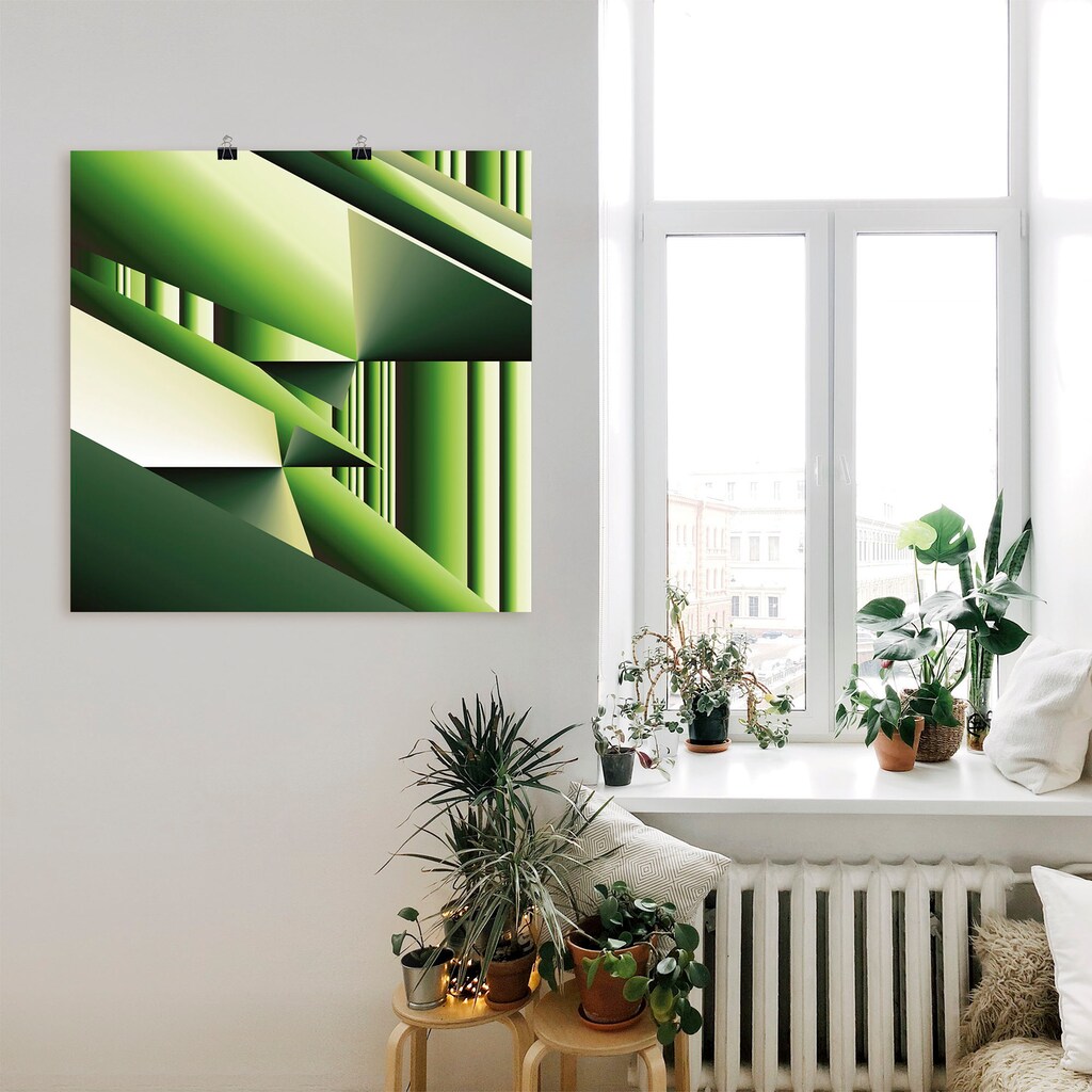 Artland Poster »Grüner Bambus Modern Art«, Muster, (1 St.), als Alubild, Leinwandbild, Wandaufkleber oder Poster in versch. Größen