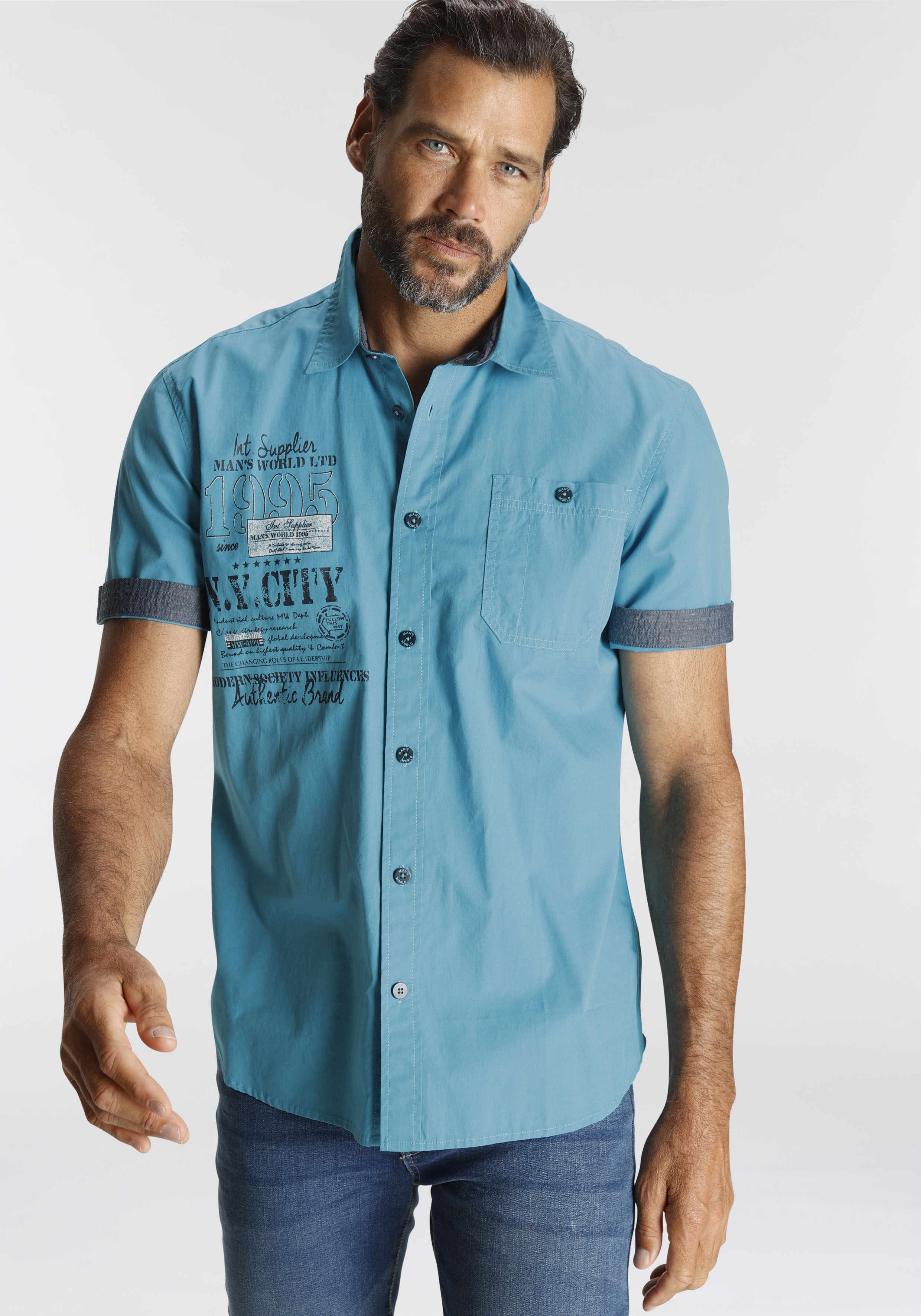 Thumbnail - Mans World Kurzarmhemd mit Print