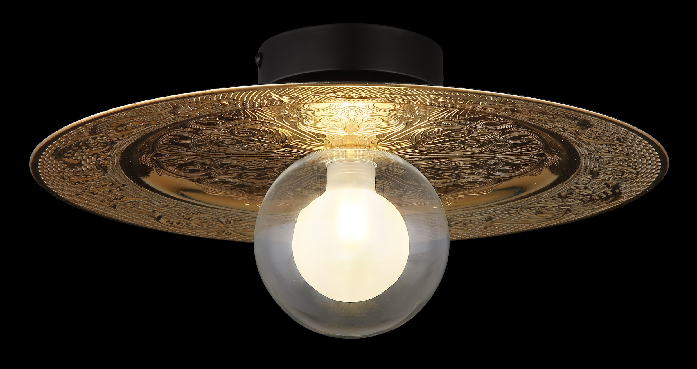 GLOBO LIGHTING Deckenleuchte »RIGA«, Leuchtmittel G9 | ohne Leuchtmittel, Deckenlampe / Schlafzimmer / Büro / Wohnzimmer / gold / rund
