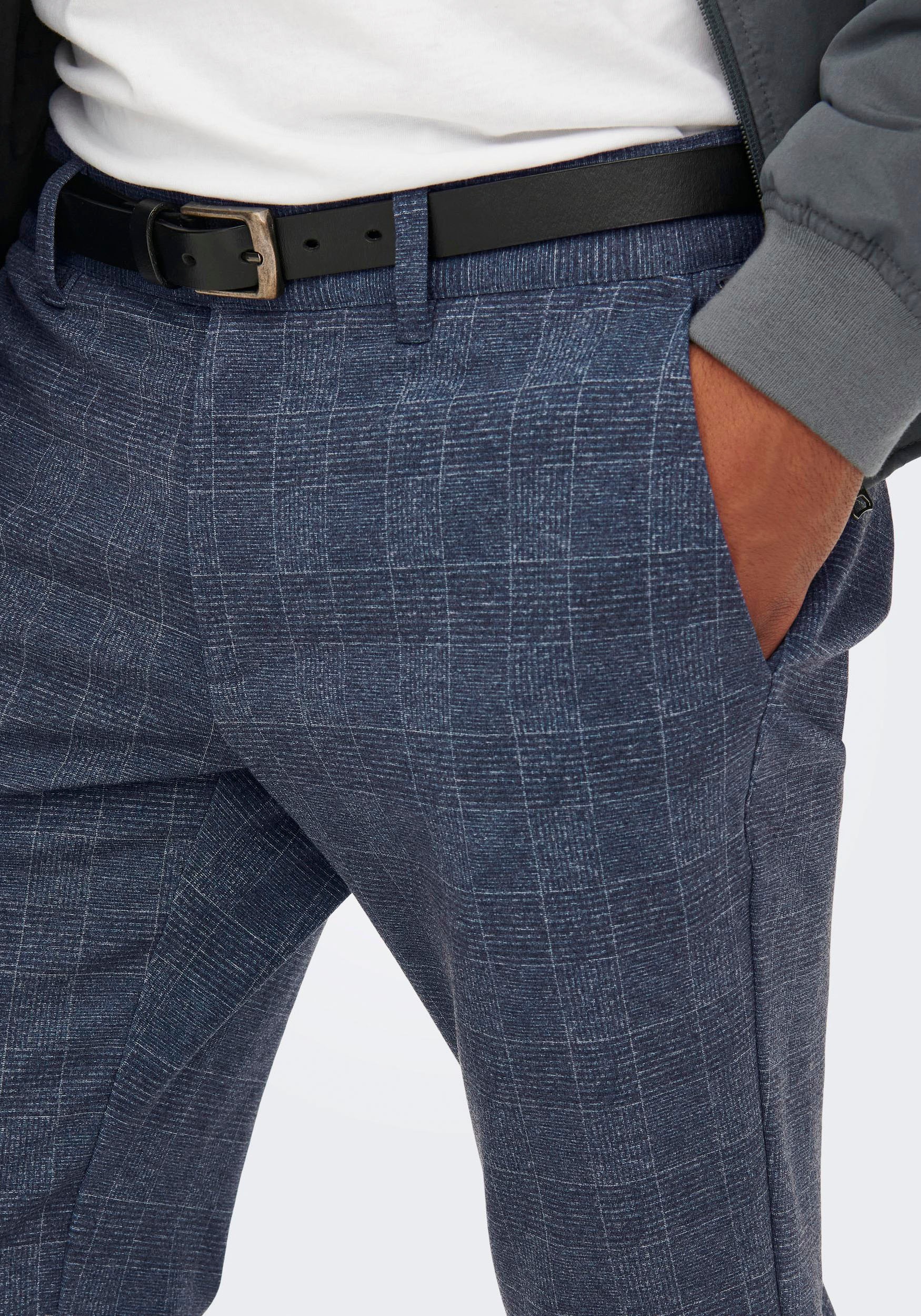 Only & Sons Herren Chino Hose ONSMARK SLIM CHECK 9887 - Slim Fit günstig online kaufen