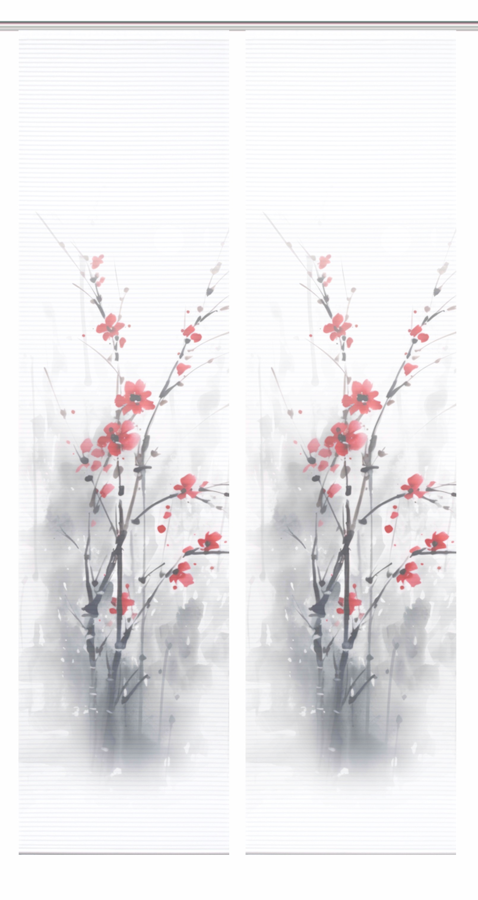 Thumbnail - HOME in green Schiebegardine "BELMIRA" Paneelwagen 2 Stk. tlg. SET DIGITALDRUCK,BAMBUSOPTIK RECYCELT