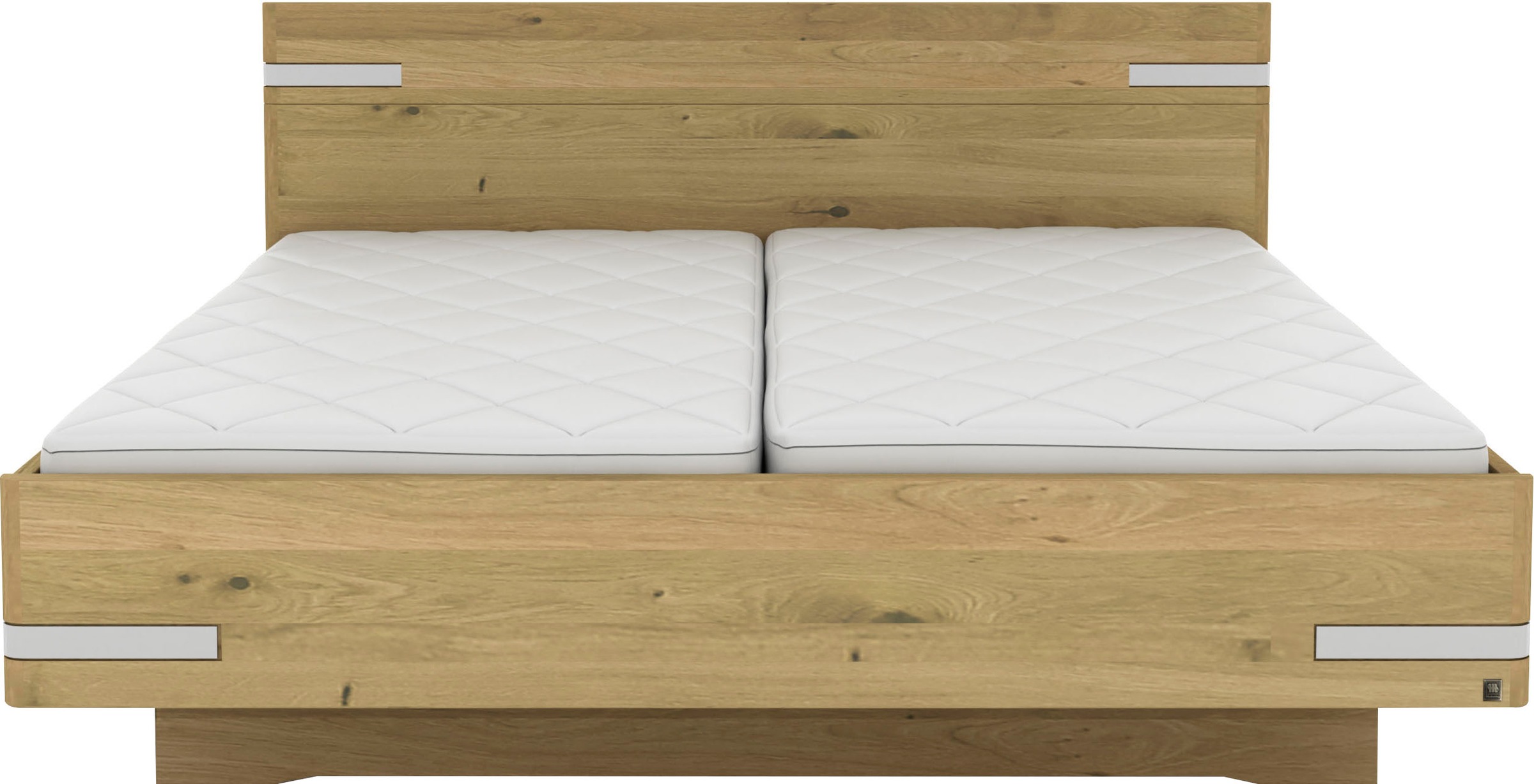 Musterring Holzbett "Savona, Bettgestell, Bettrahmen, teilmassiv Bianco-Eic günstig online kaufen