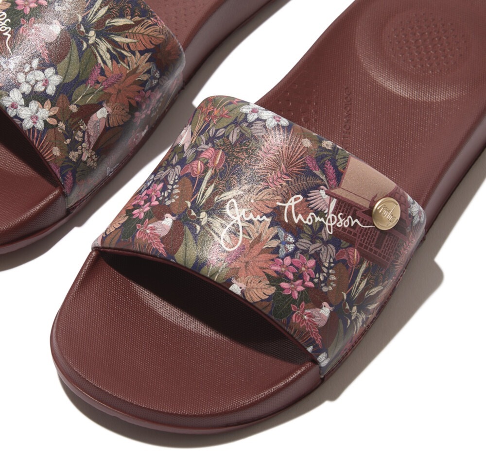 Fitflop Pantolette "iQUSHION X JIM THOMPSON", Sommerschuh, Schlappen mit br günstig online kaufen