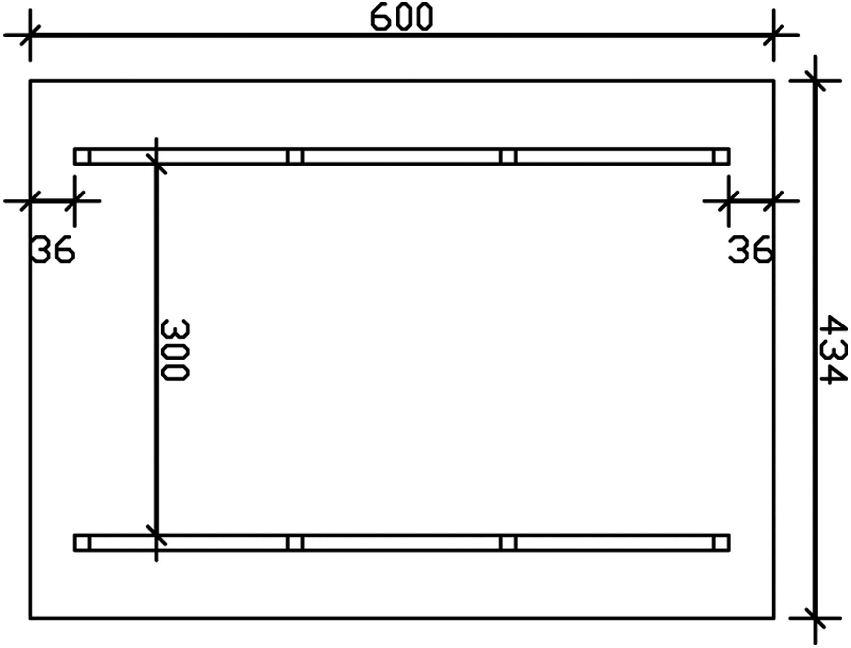 Skanholz Einzelcarport »Schwarzwald«, KVH-Fichte, 300 cm, Natur, mit Dachlattung