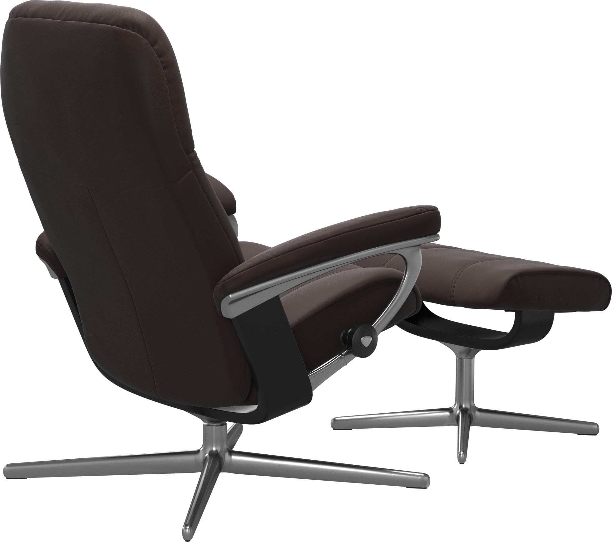 Stressless® Relaxsessel »Consul«, (Set, Relaxsessel mit Hocker), mit Hocker, mit Cross Base, Größe S, M & L, Holzakzent Schwarz