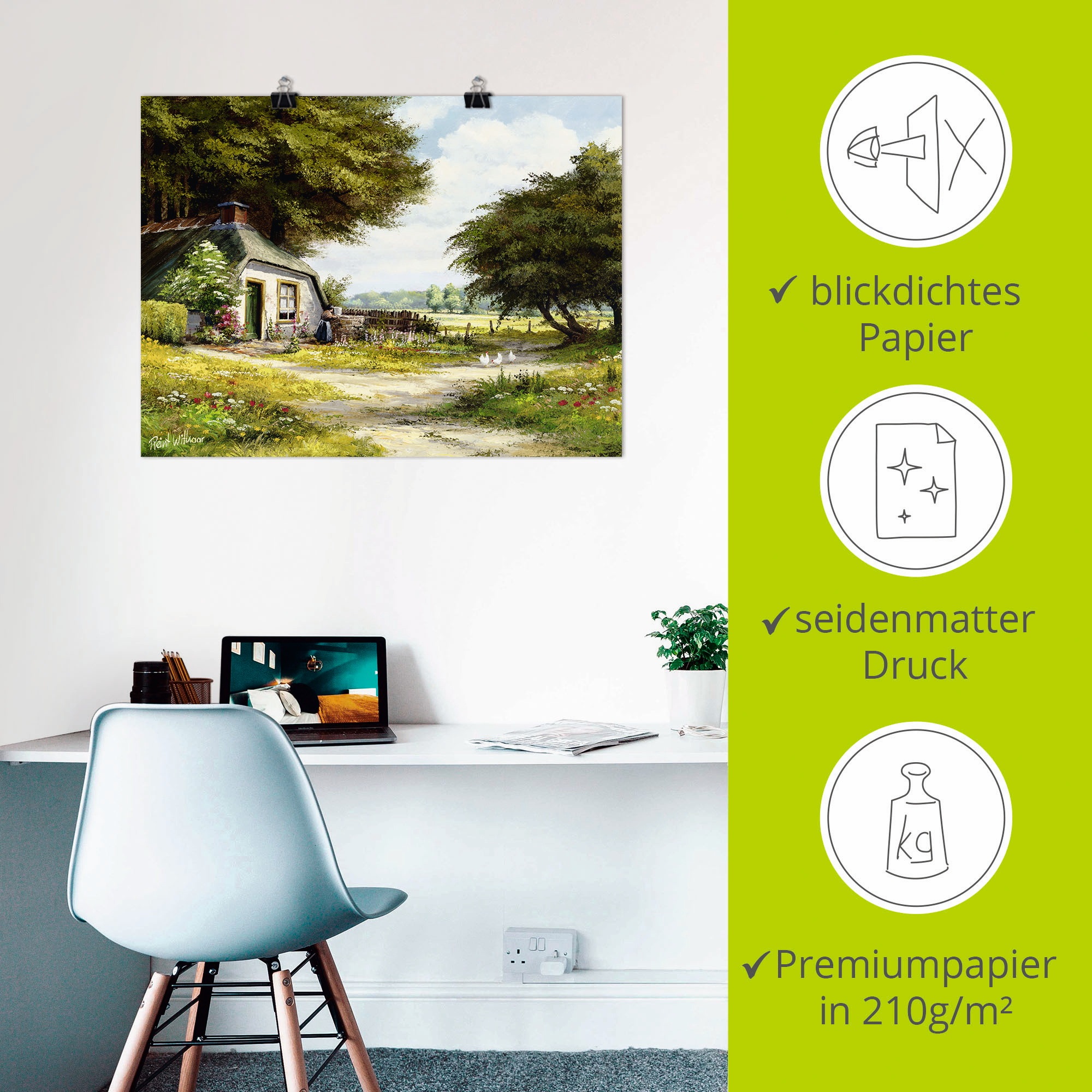 Artland Wandbild »Bauernhaus«, Garten, (1 St.), als Leinwandbild, Poster in verschied. Größen
