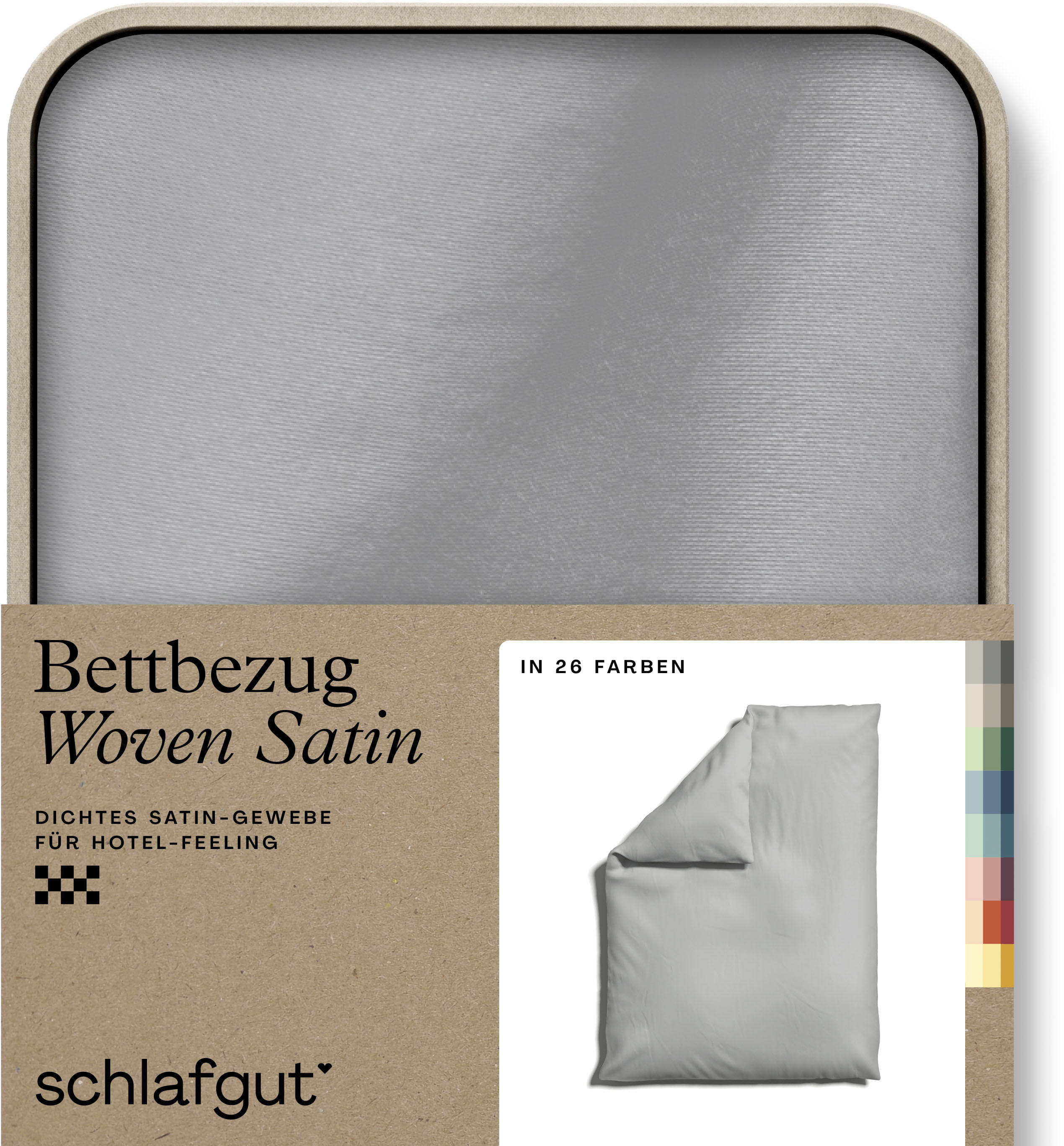 Schlafgut Bettbezug "Premium Woven Satin, 100% Baumwolle, Fadendichte 300TC" besonders dicht gewebt, Mix & Match: passender Kissenbezug erhältlich
