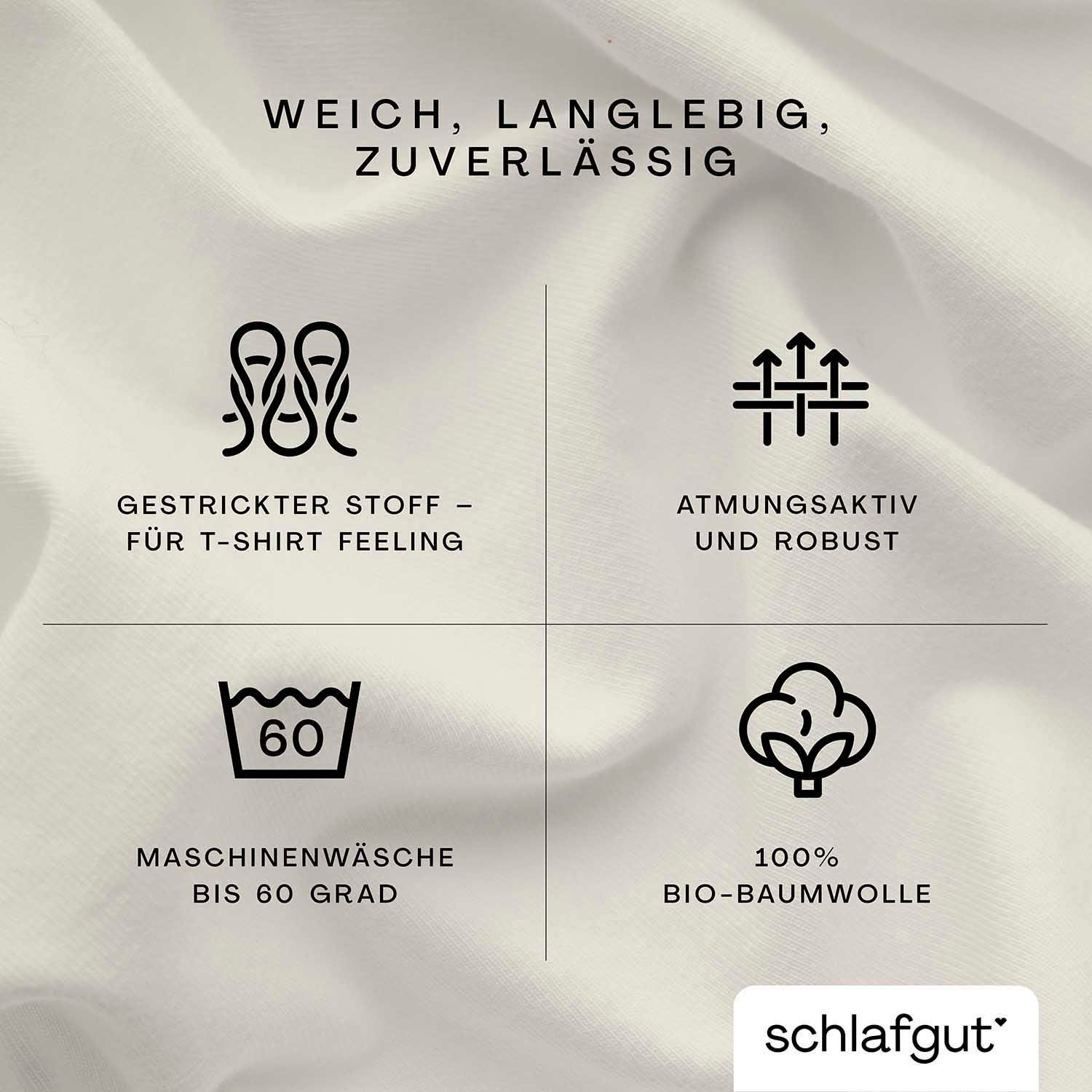 Thumbnail - Schlafgut Spannbettlaken "CASUAL Bettlaken 100% gekämmte Bio-Baumwolle, 150 g/m², Spannbetttuch" Bettlaken bis 25 cm Höh...