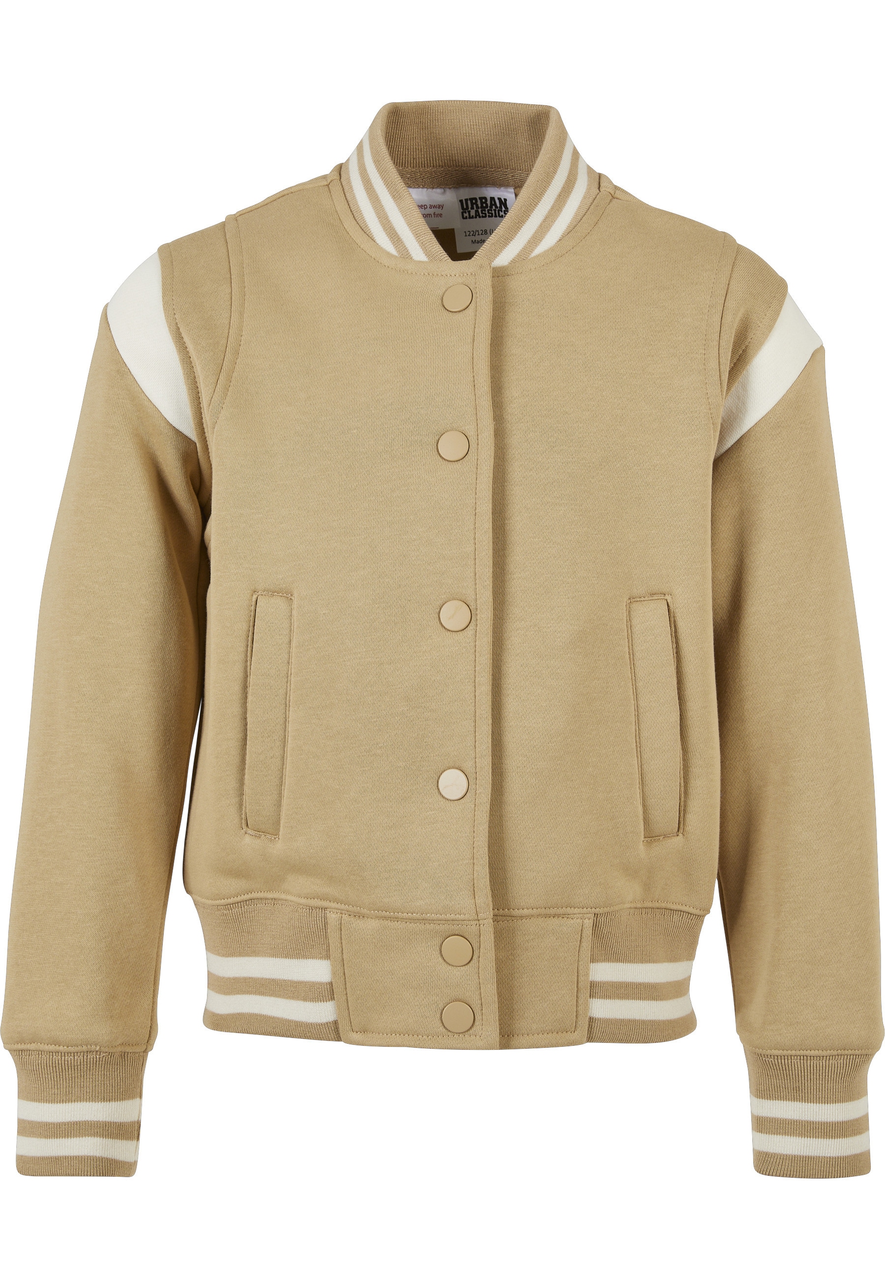 URBAN CLASSICS Allwetterjacke »Urban Classics Damen Girls Inset College Sweat Jacket« 1 Stk. tlg. ohne Kapuze