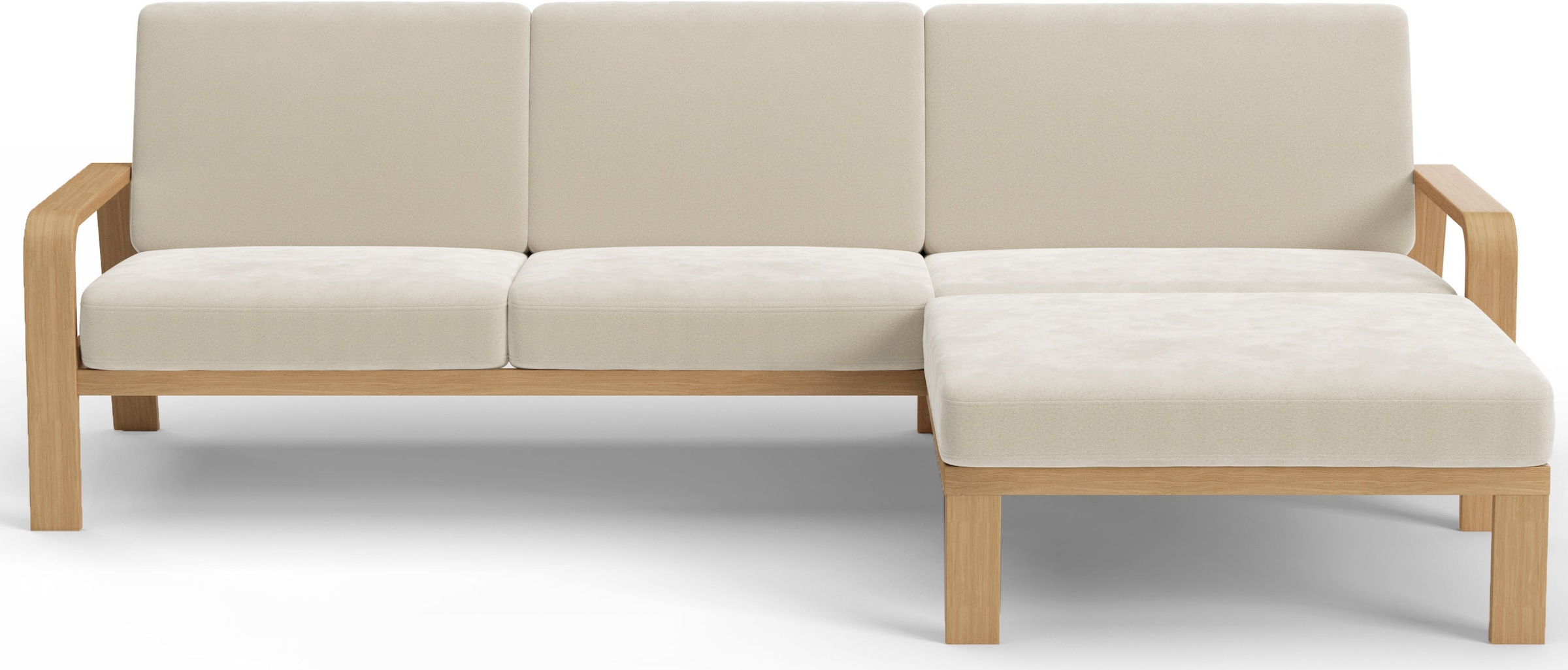 sit&more Ecksofa "Kolding L-Form", Armlehnen aus Buchenholz in natur, versc günstig online kaufen