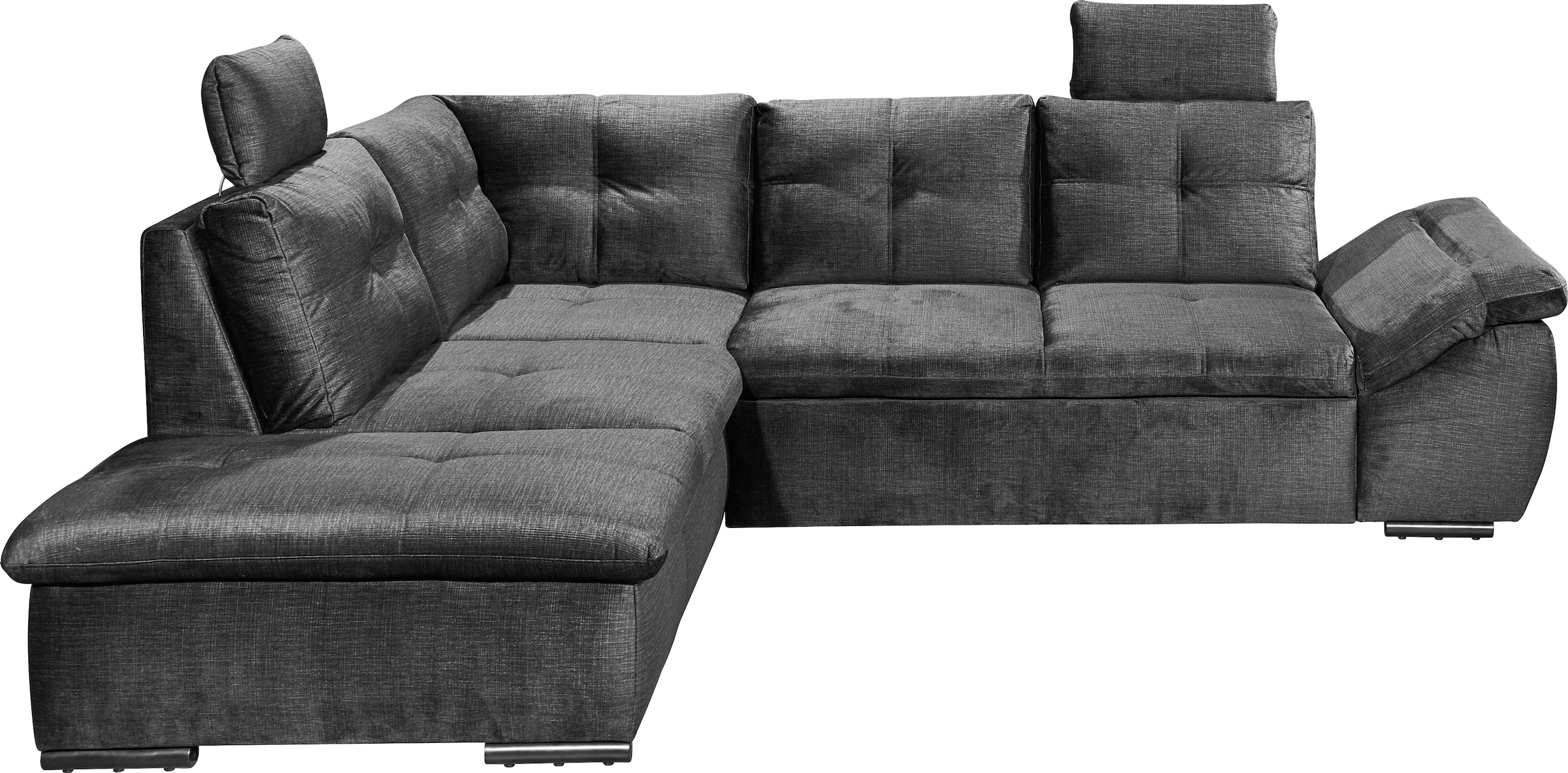 ED EXCITING DESIGN Ecksofa »Alija L-Form«, mit Bettfunktion, Bettkasten, Armteilverstellung & Kopfstützen