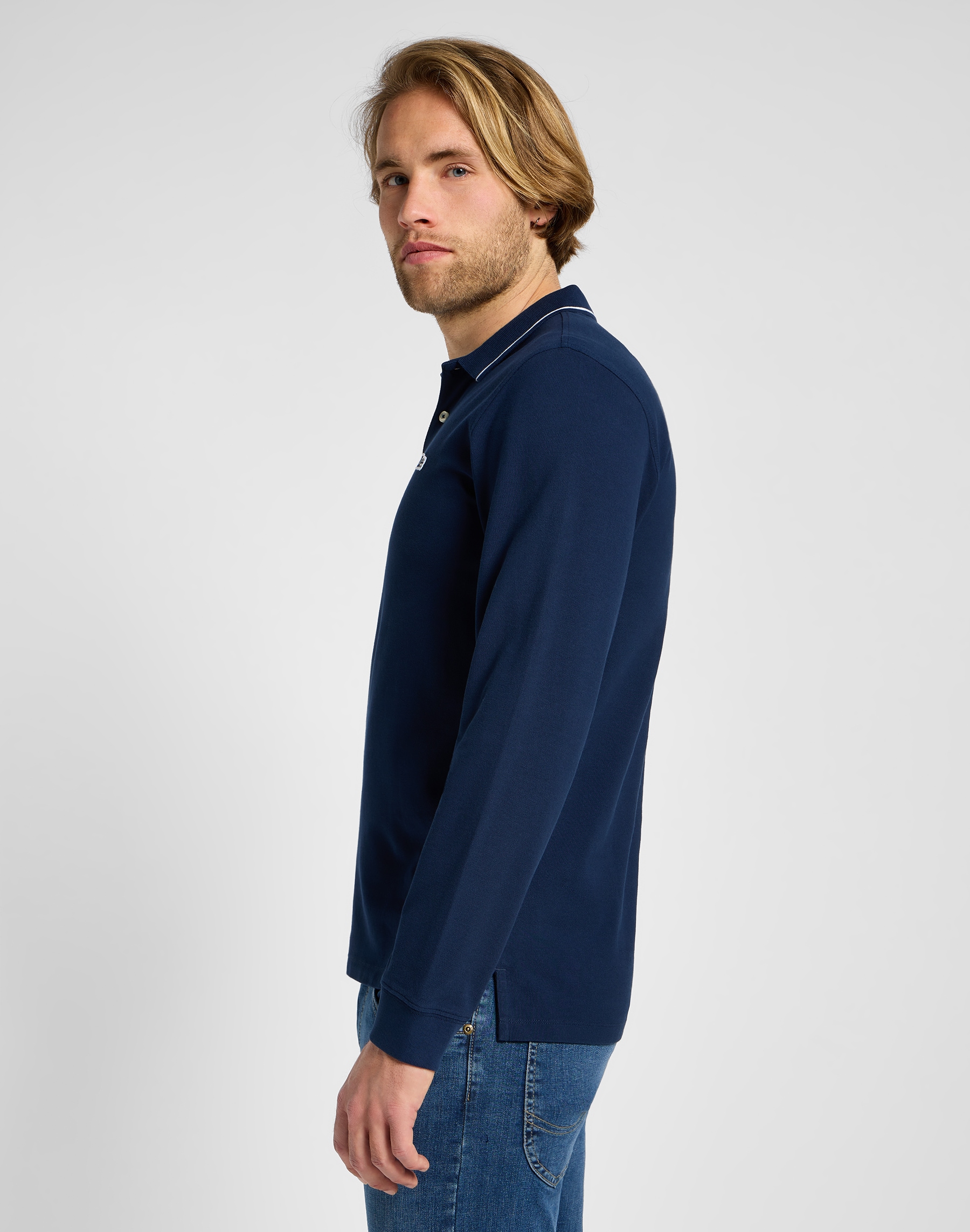 Lee® Langarmshirt »LS PIQUE POLO«, mit Logodruck