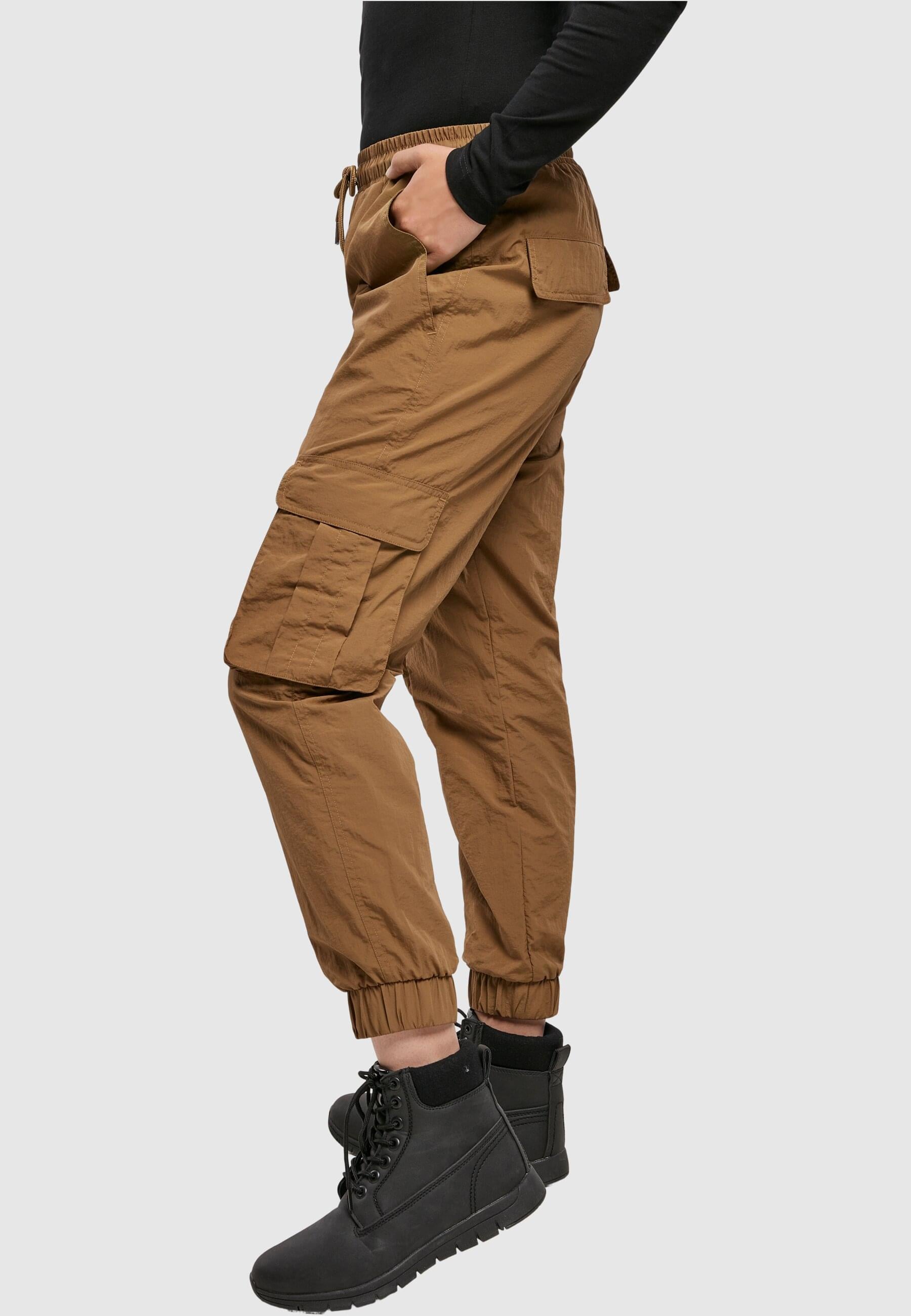 URBAN CLASSICS Cargohose »Urban Classics Damen Ladies High Waist Crinkle Nylon Cargo Pants«, (1 tlg.)