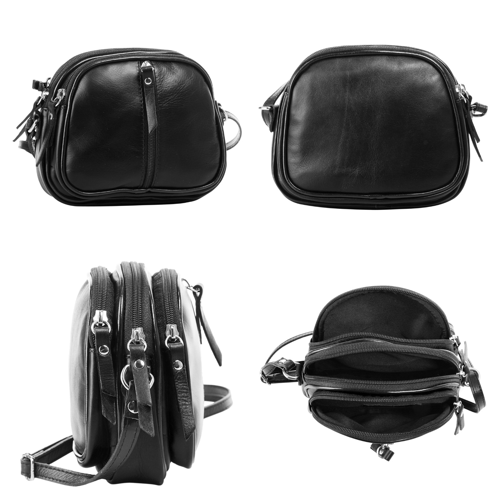 Cluty Umhängetasche, echt Leder, Made in Italy