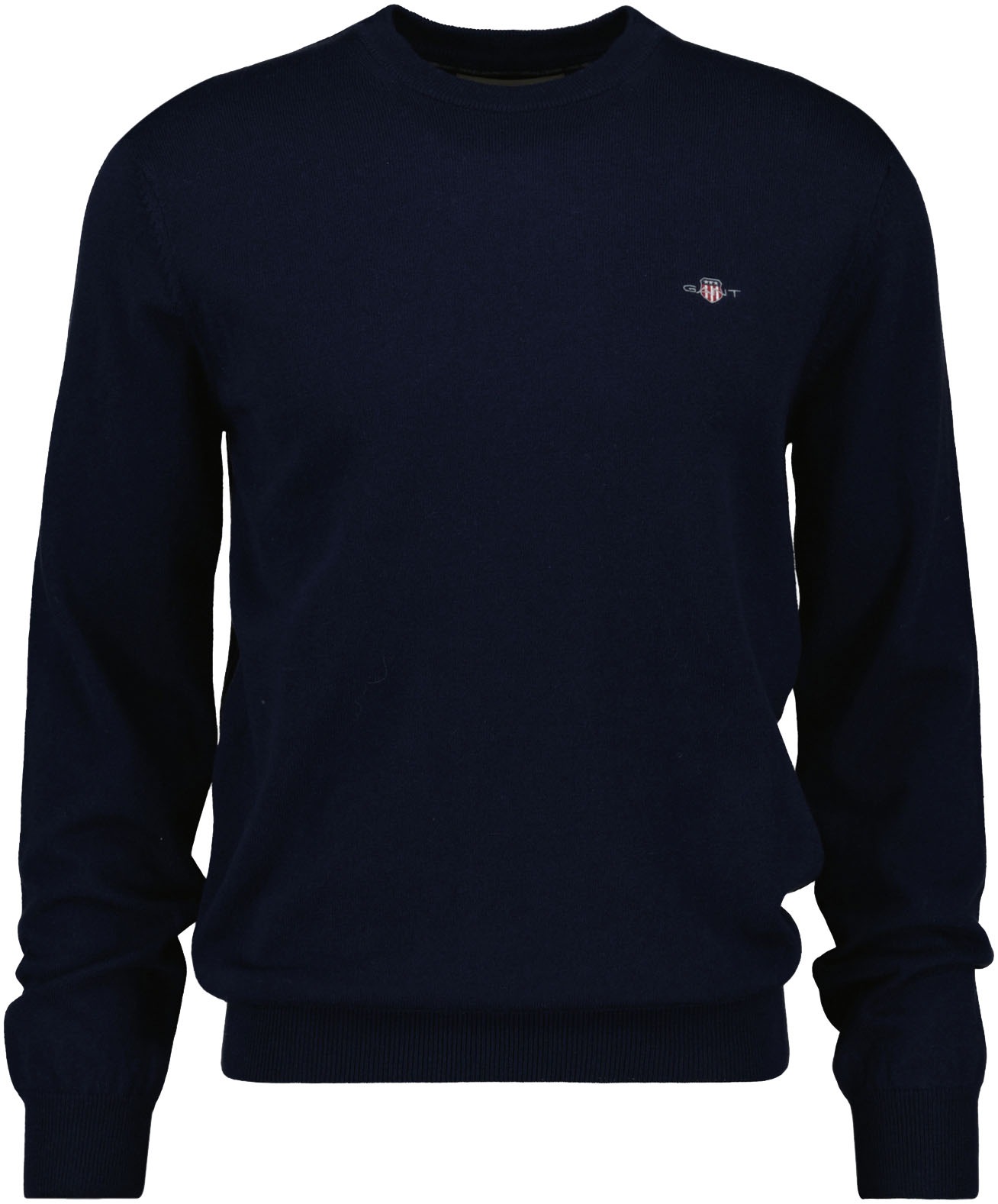 Gant Rundhalspullover »CTN/WO C-NECK« mit Logostickerei