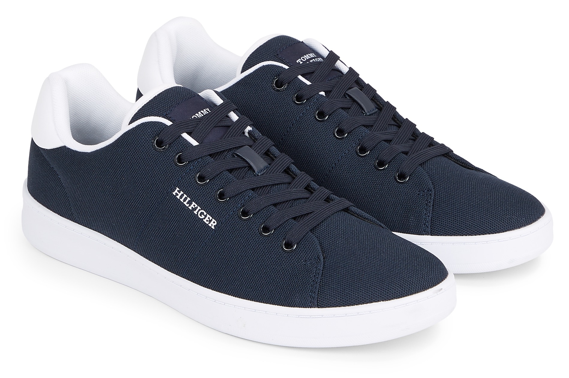 Tommy Hilfiger Sneaker »COURT CUPSOLE PIQUE TEXTILE«, Freizeitschuh, Halbschuh, Schnürschuh mit seitlichem Logoschriftzug