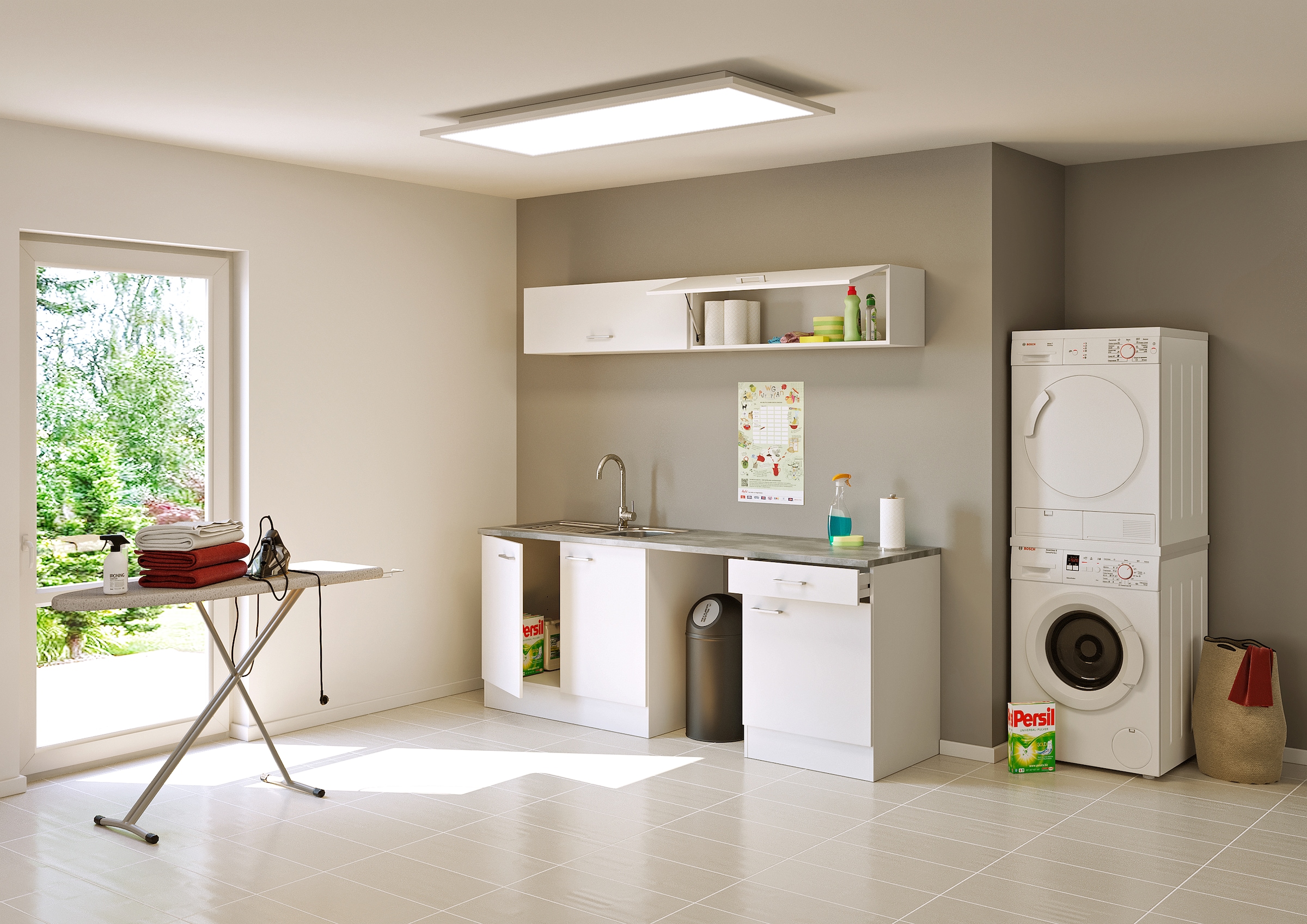 Flex-Well Mehrzweckschrank-Set »L-210-1618-000-Lucca«, (Komplett-Set), Gesamtbreite 210 cm, inkl. Einbauspüle