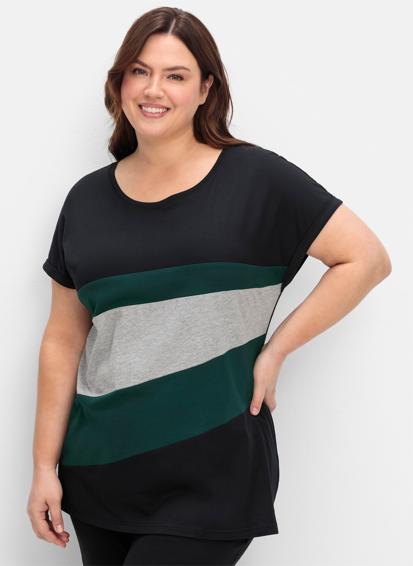 Sheego Kurzarmshirt "T-Shirt", (1 tlg.) günstig online kaufen