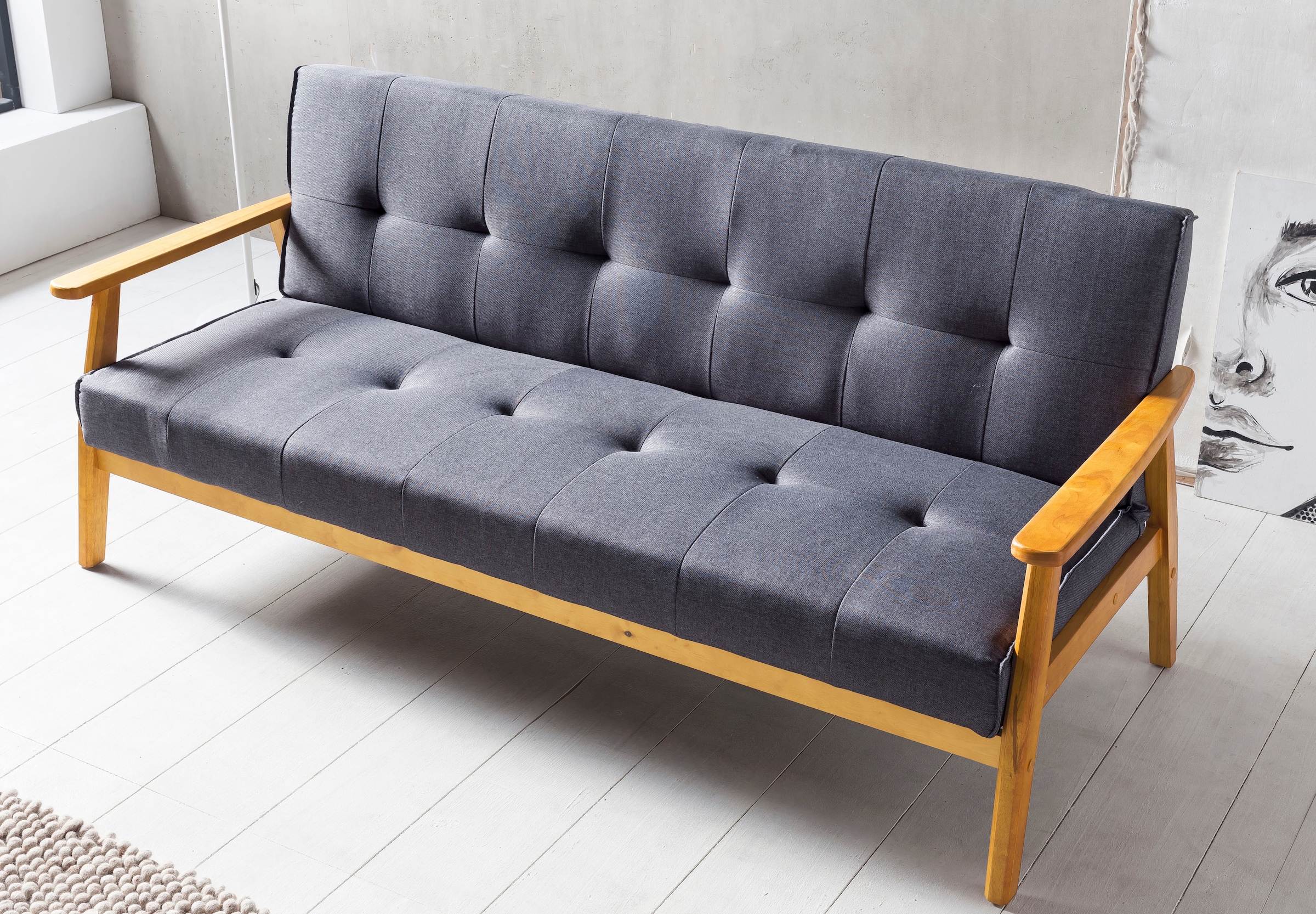 SalesFever Schlafsofa "Skagen 3-Sitzer Schlafsofa", Holzgestell Sofa: Entsp günstig online kaufen