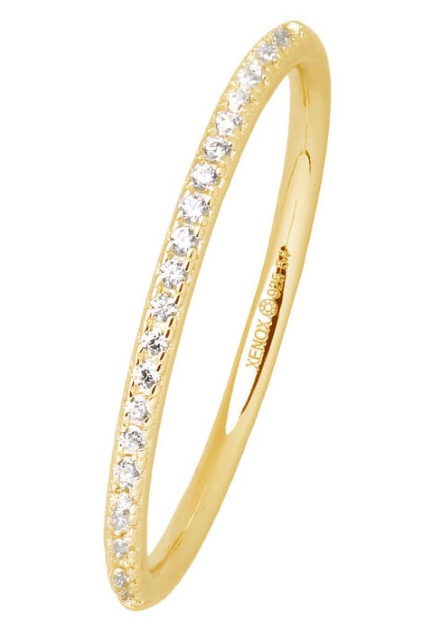 XENOX Fingerring »XS KRAPPE GOLD XS KRAPPE SILBER XS1721 XS1721G« mit Zirkonia (synth.)