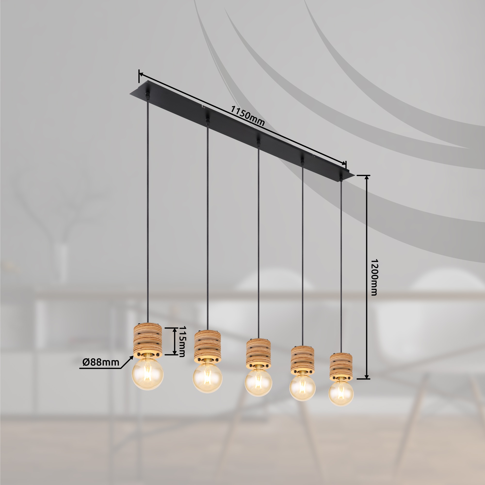 GLOBO LIGHTING Hängeleuchte »ANGELINE« E27 1 Stk. Hängelampe Esszimmer-Leuchte Esstischleuchte Wohnzimmer