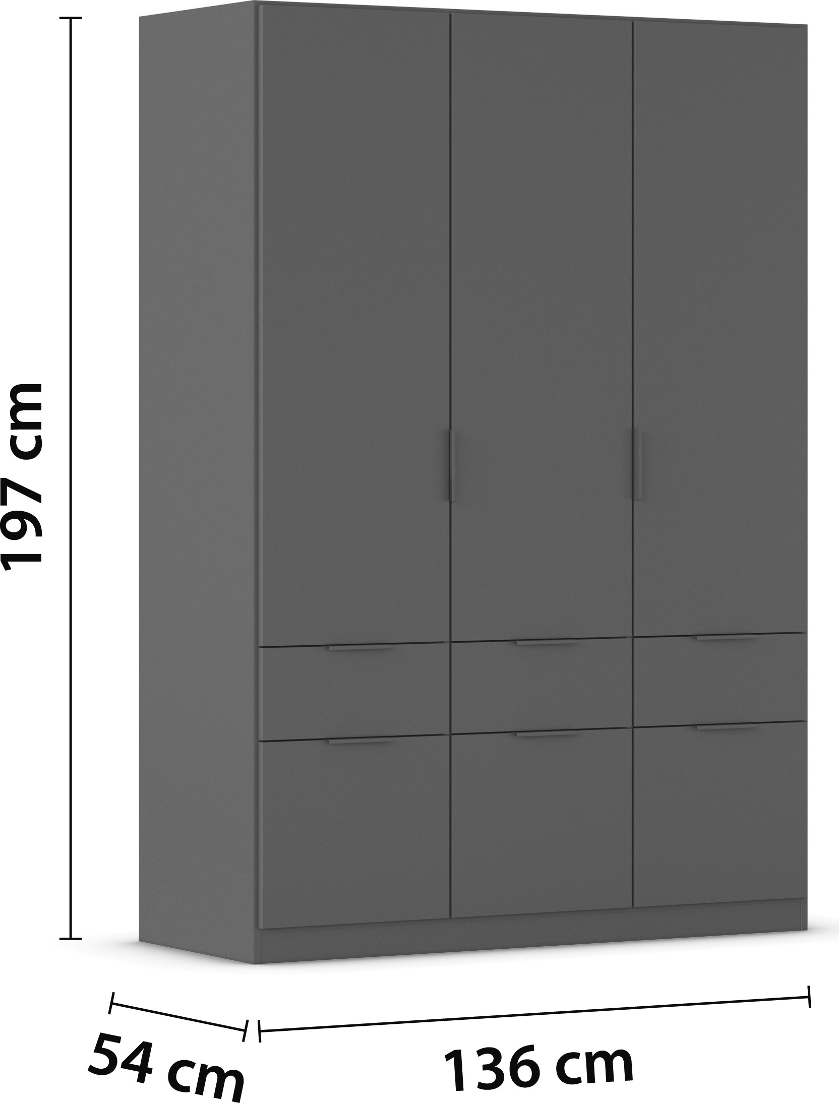 rauch Kleiderschrank »Kleiderschrank Schrank Garderobe Wäscheschrank DUNDEE«, (mit 3 Griff-Varianten), Schubladen in zwei Höhen, optional mit Spiegel MADE IN GERMANY