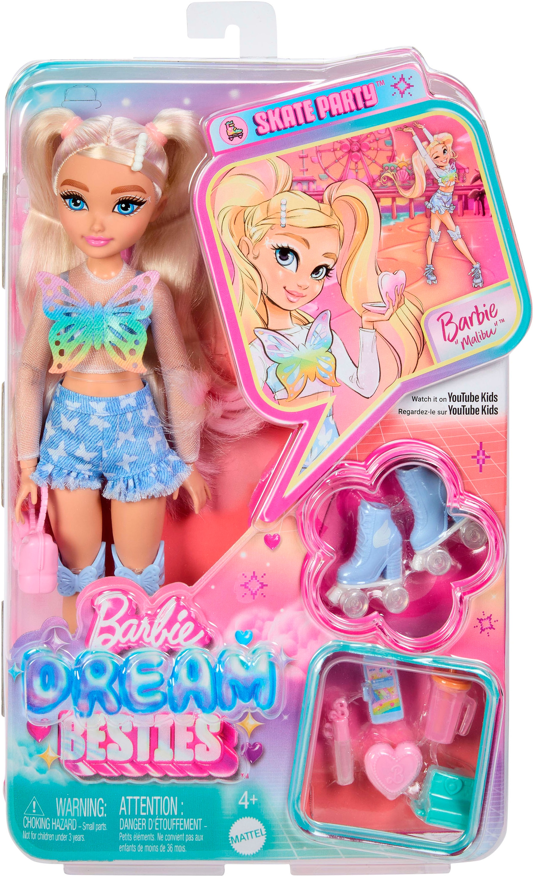 Barbie Anziehpuppe »Barbie Dream Besties Rollschuh-Party Malibu«