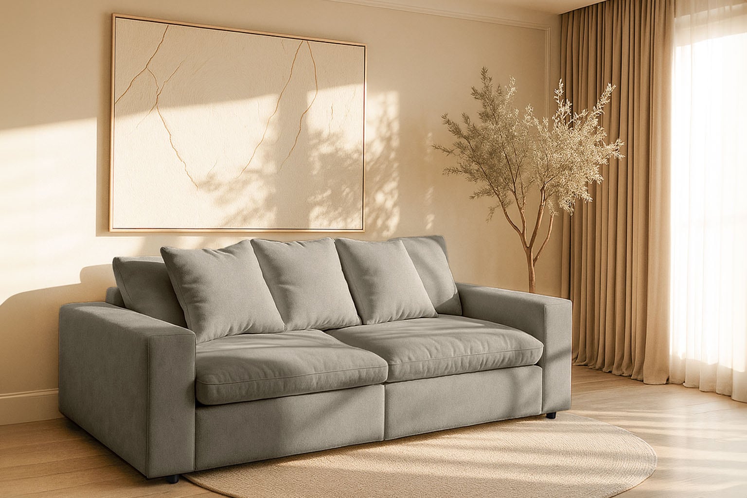 OTTO home 3-Sitzer "Venslev" Lounge-Sofa, mit extra tiefer Sitzfläche und losen Kissen