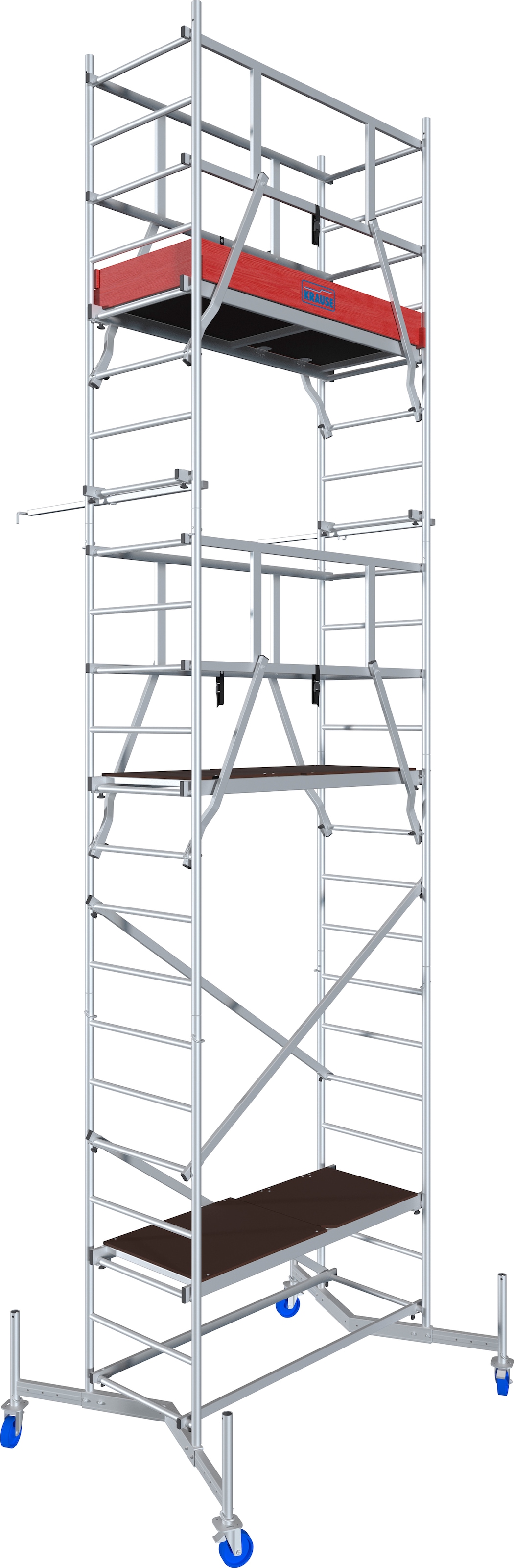 KRAUSE Arbeitsgerüst »ClimTec System«, Komplettgerüst inkl. 1 Aufstockung, 2 Aufstockung + Fahrrollensatz