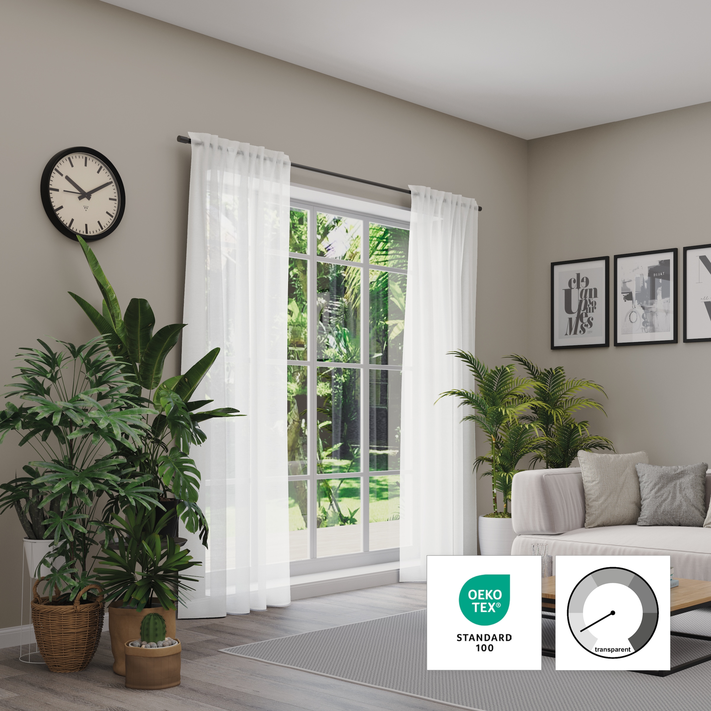 Neutex for you! Vorhang »Kiss« Multifunktionsband 1 Stk. tlg. Uni in natürlicher Optik, nach Maß