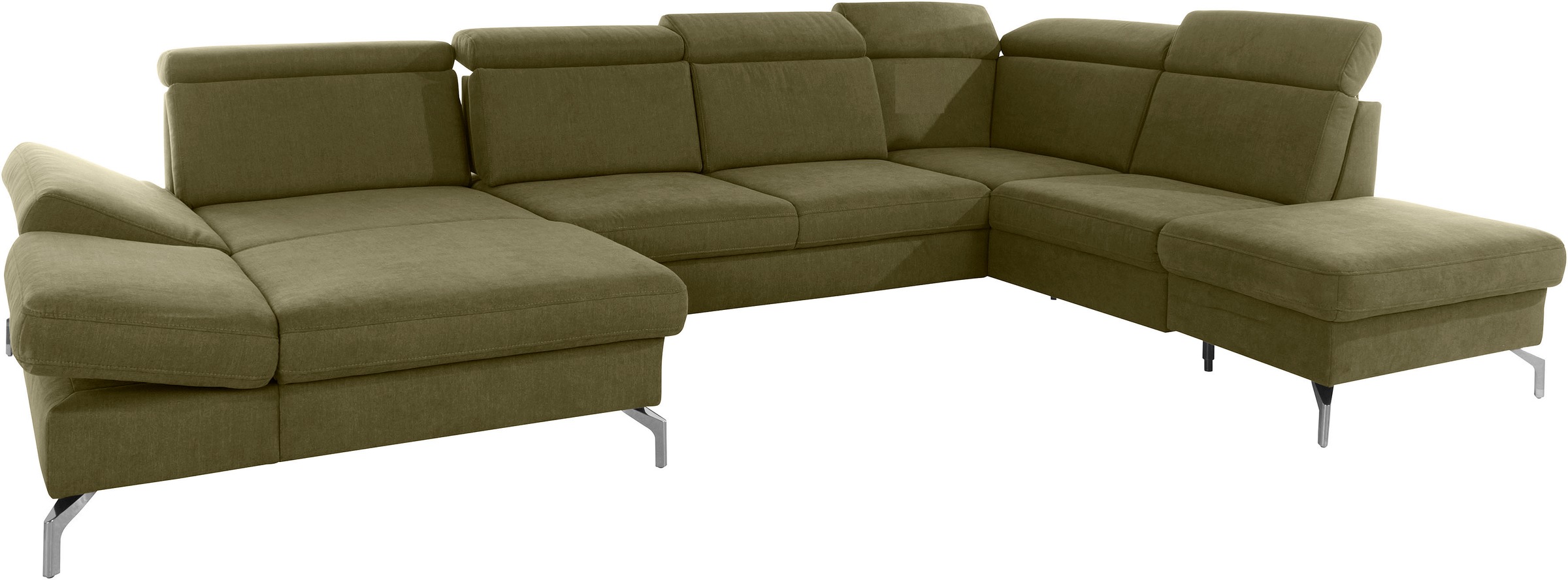 sit&more Wohnlandschaft »Brisbane U-Form«, Fußhöhe 15 cm, inklusive Sitztiefen-, Armteil- und Kopfteilverstellung