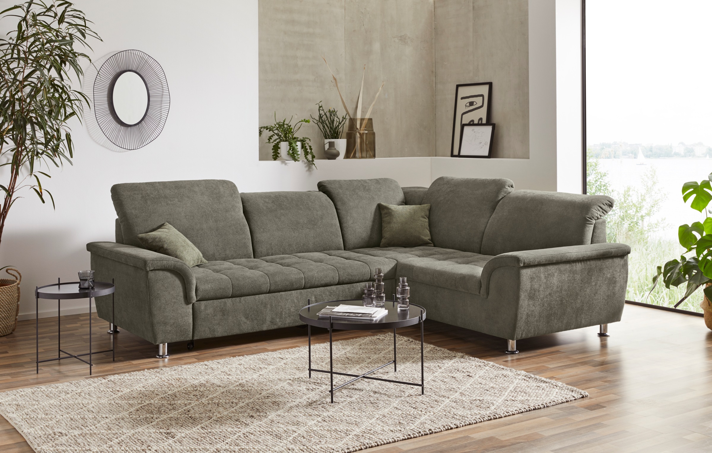 DOMO collection Ecksofa "Franzi, zeitlos und elegant, moderne Sitzheftung, günstig online kaufen