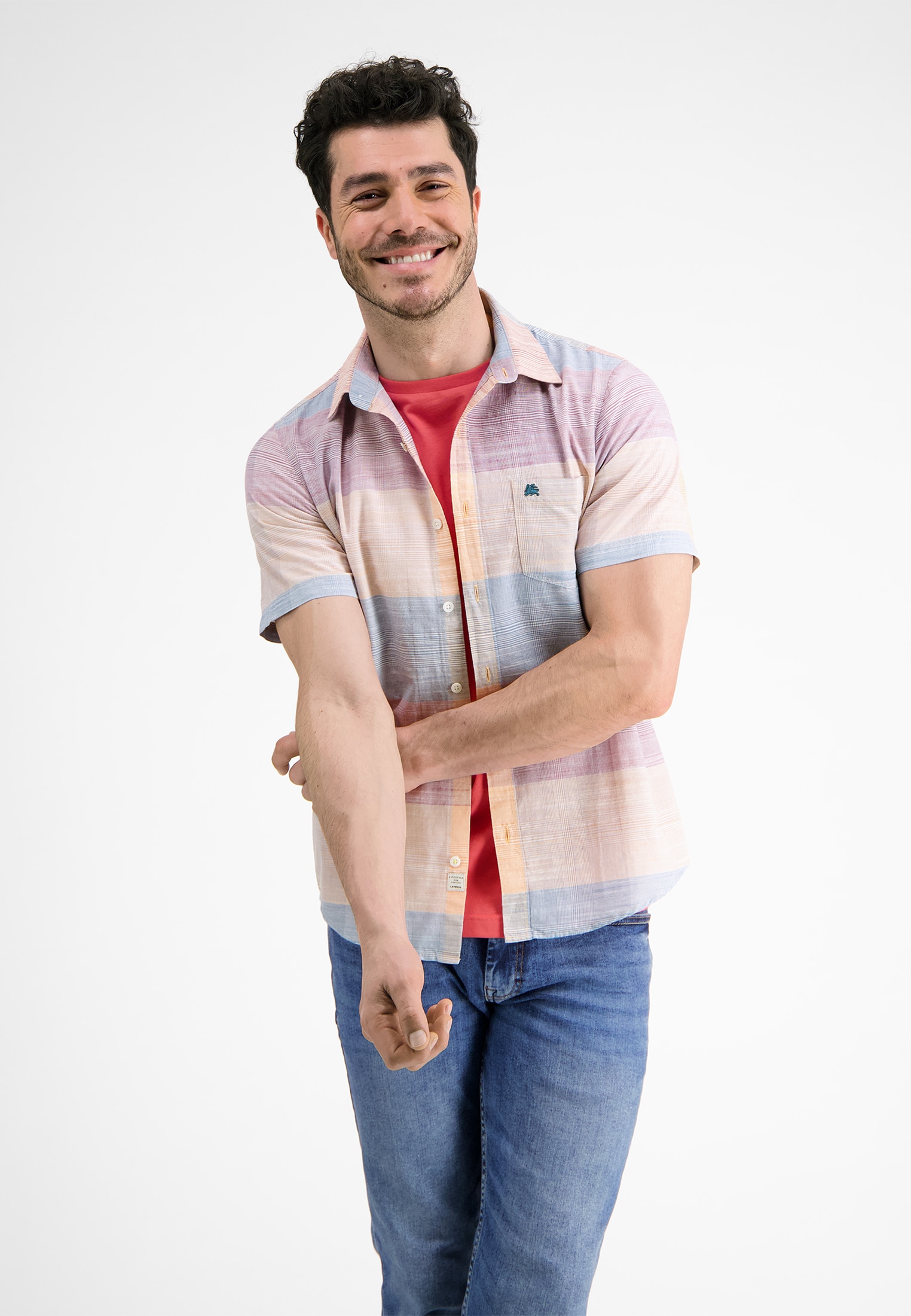 LERROS Kurzarmhemd "Kurzarmhemd *Slub Karo*" günstig online kaufen