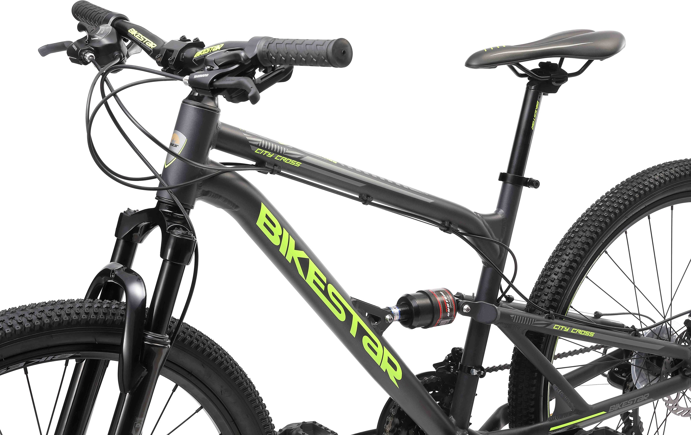 Bikestar Mountainbike, 21 Gang, Shimano, RD-TY300 Schaltwerk, Kettenschaltung, für Damen und Herren, Kettenschaltung